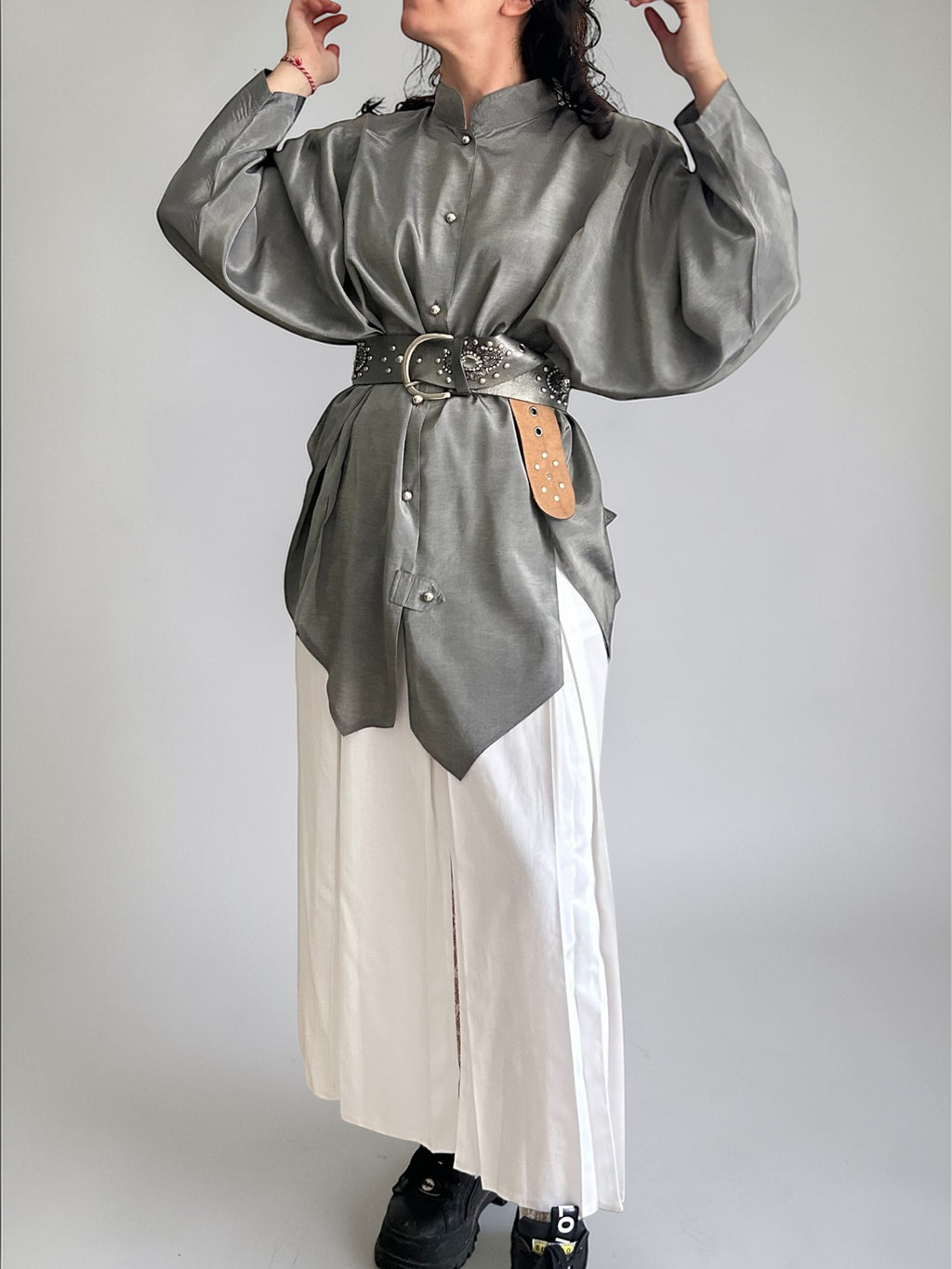 Embellished Metallic Statement Belt