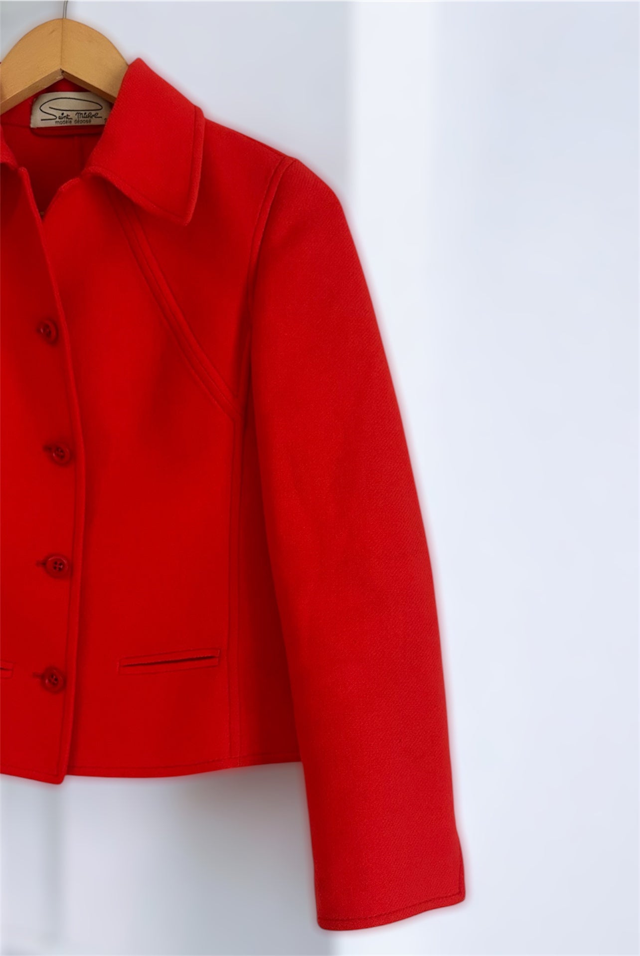 Vintage Wool Blazer – Burnt Red