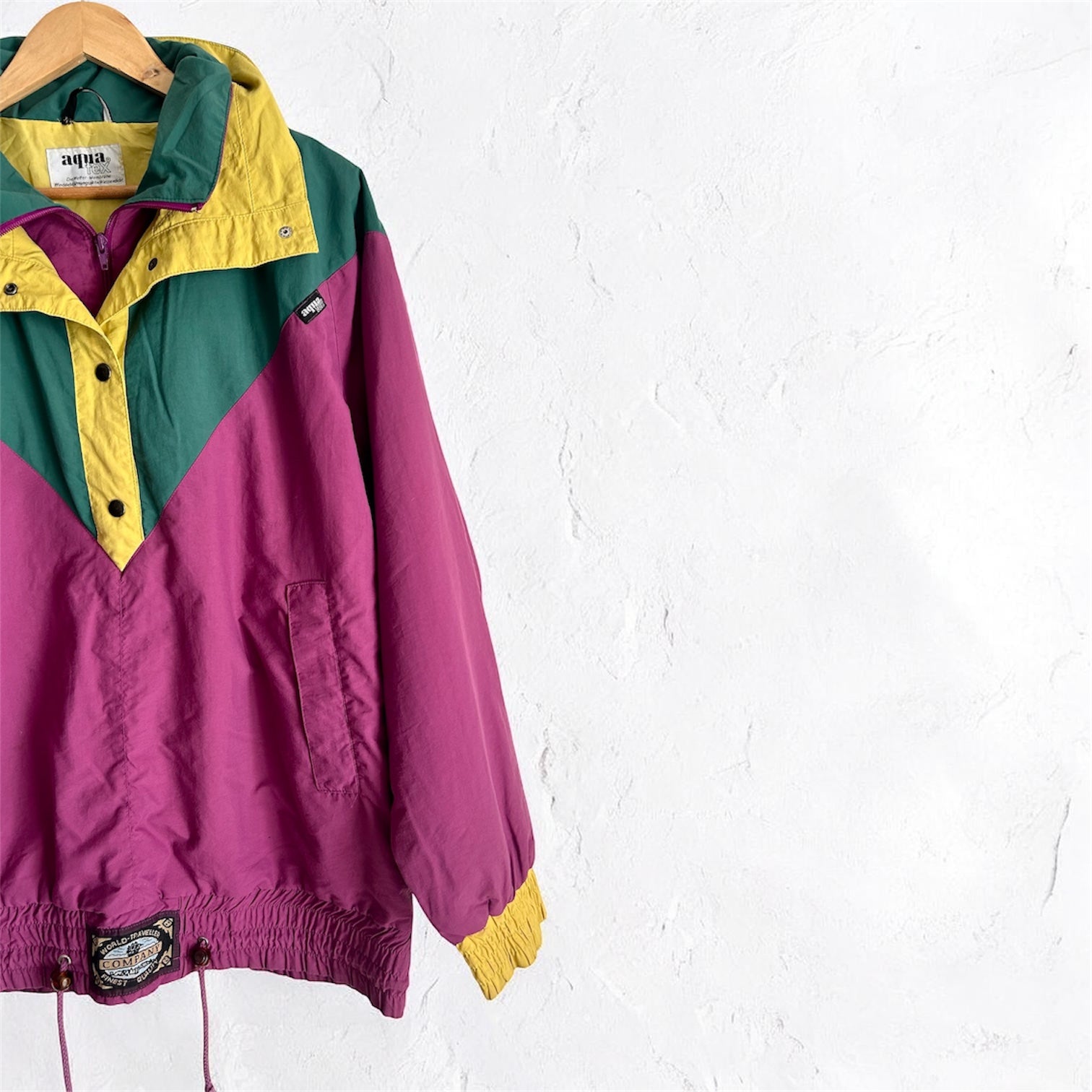 Vintage 90s Color-Block Anorak – Aqua-Tex Outdoor Performance Jacket