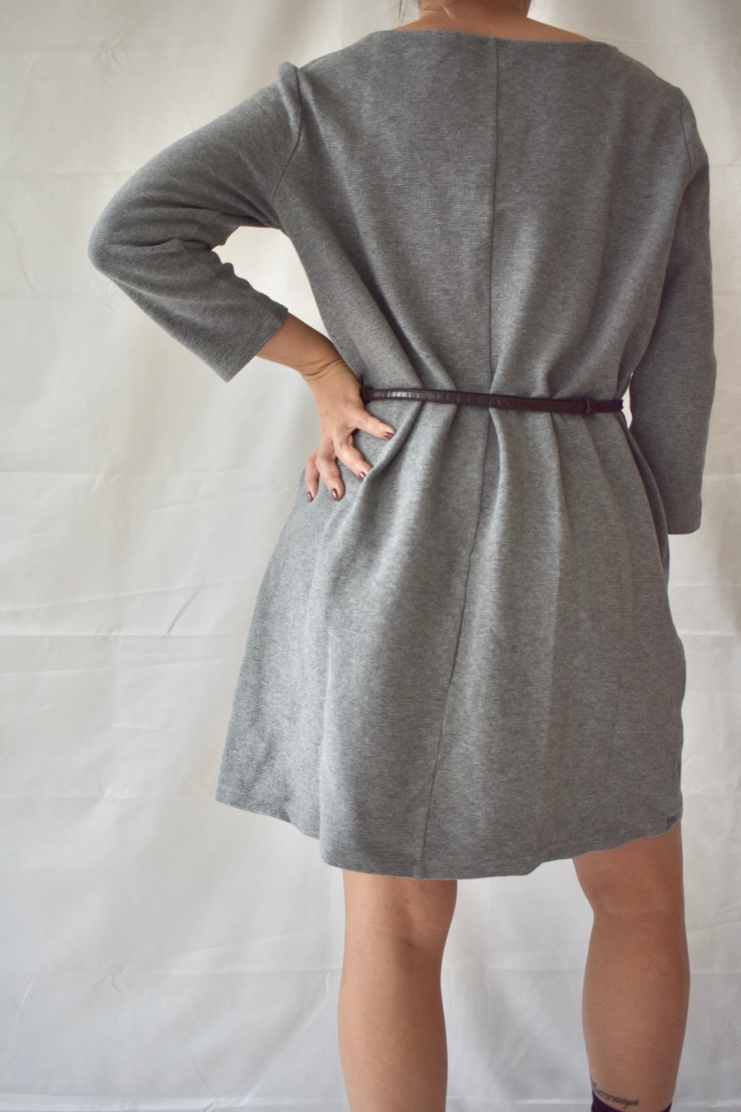 Ribbed Grey Dress