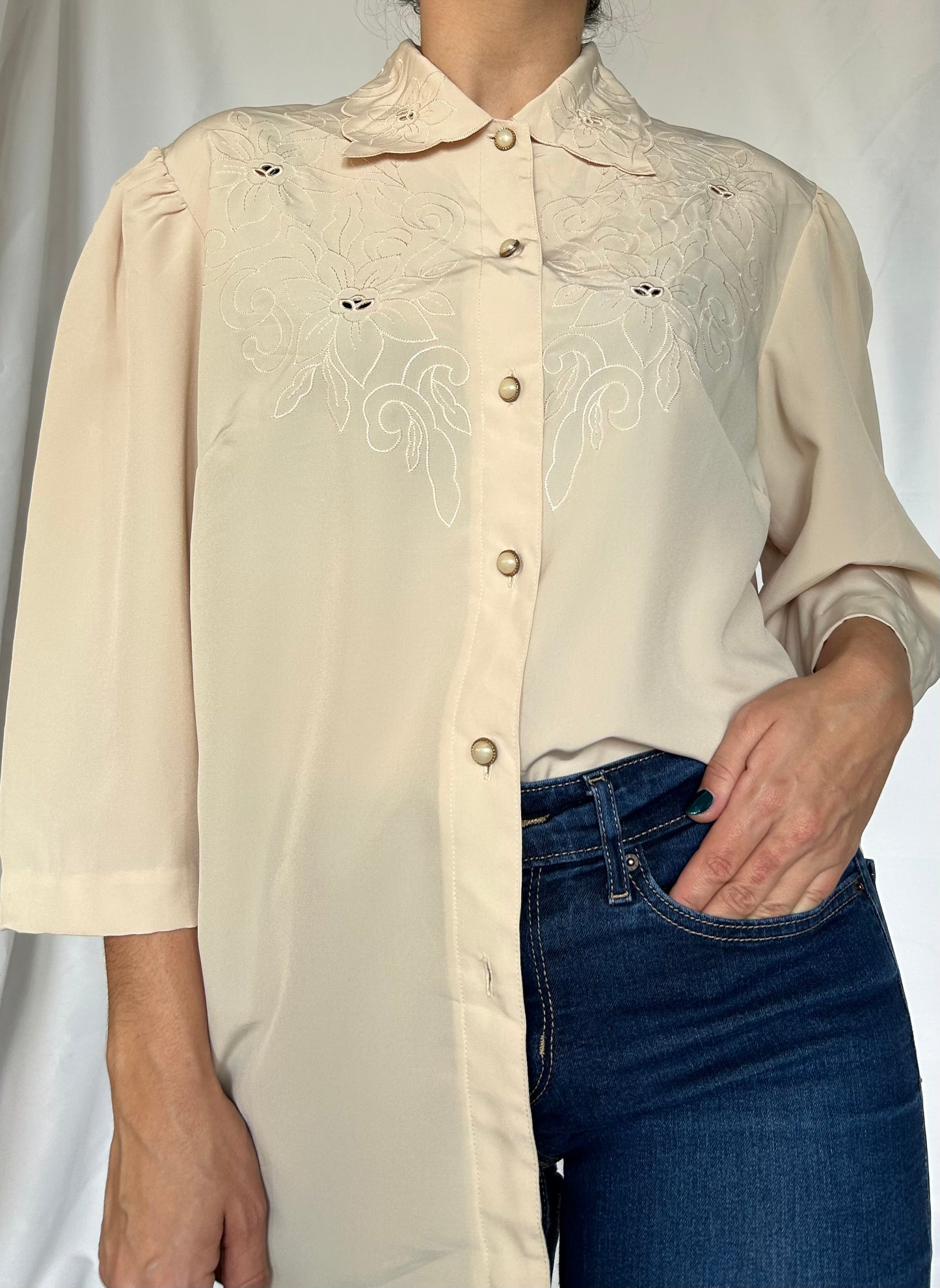 Vintage Beige Blouse