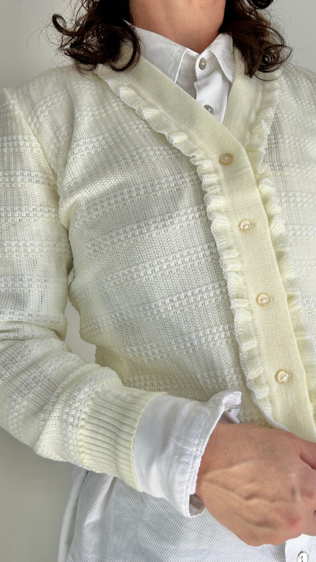 Butter Yellow Vintage Crop Knit Cardigan