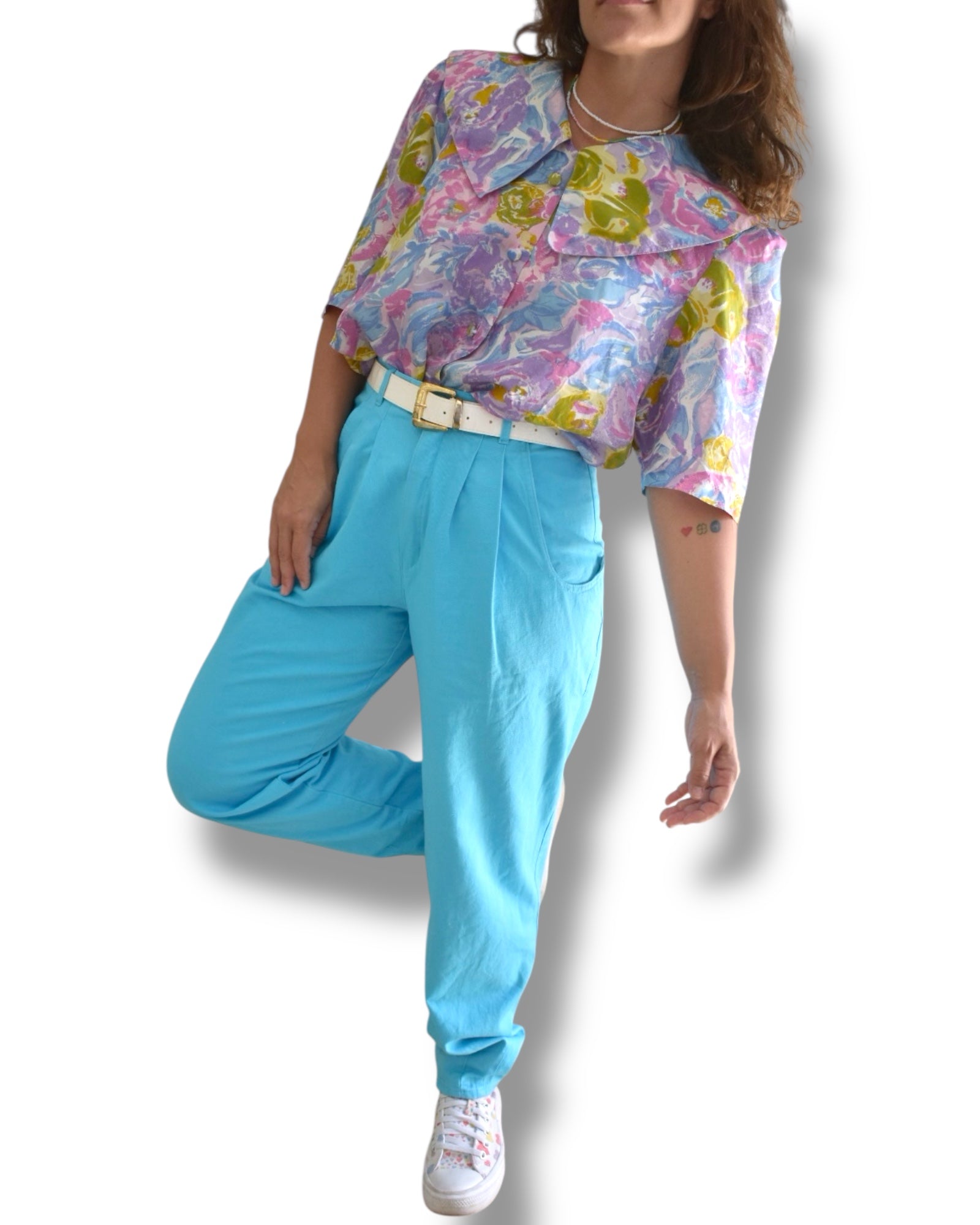 Vintage High-Waisted Light Blue Denim