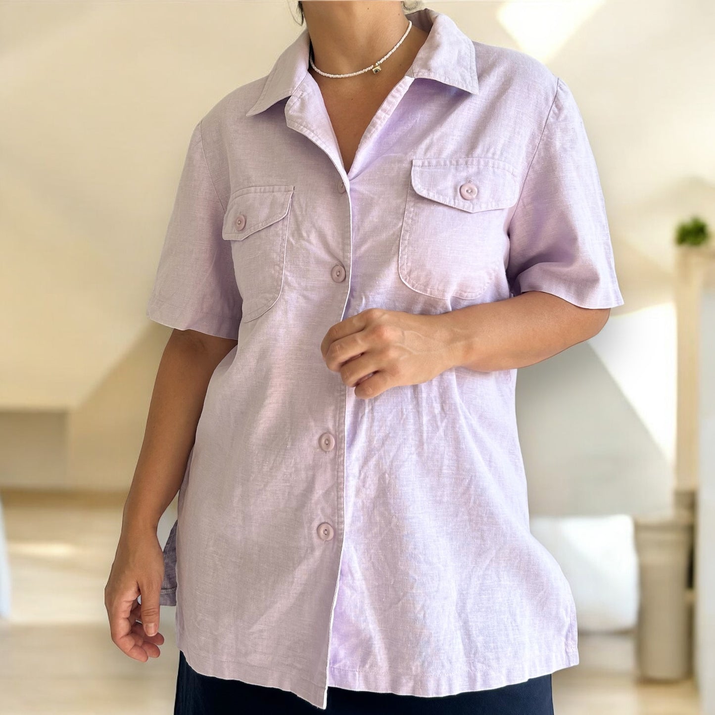 Vintage Lilac Short Sleeve Shirt