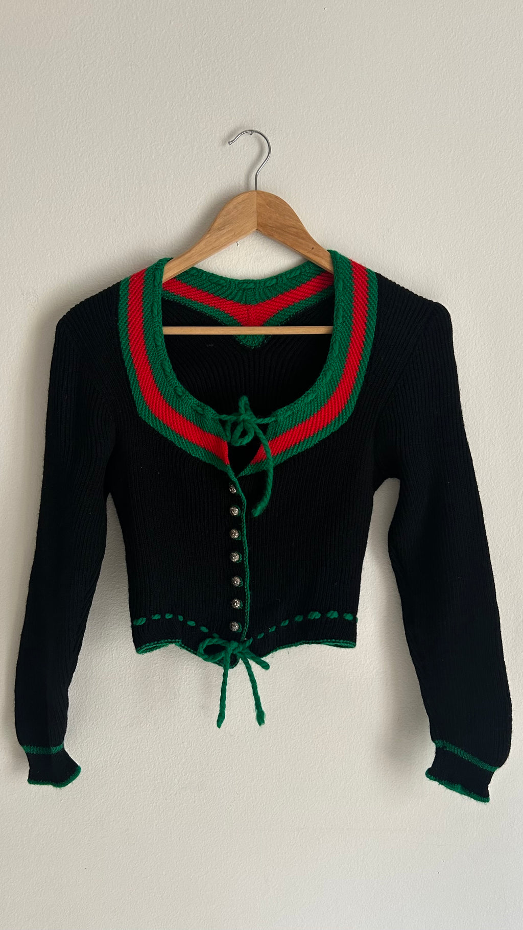 Vintage Alpine Folk-Style Cropped Top