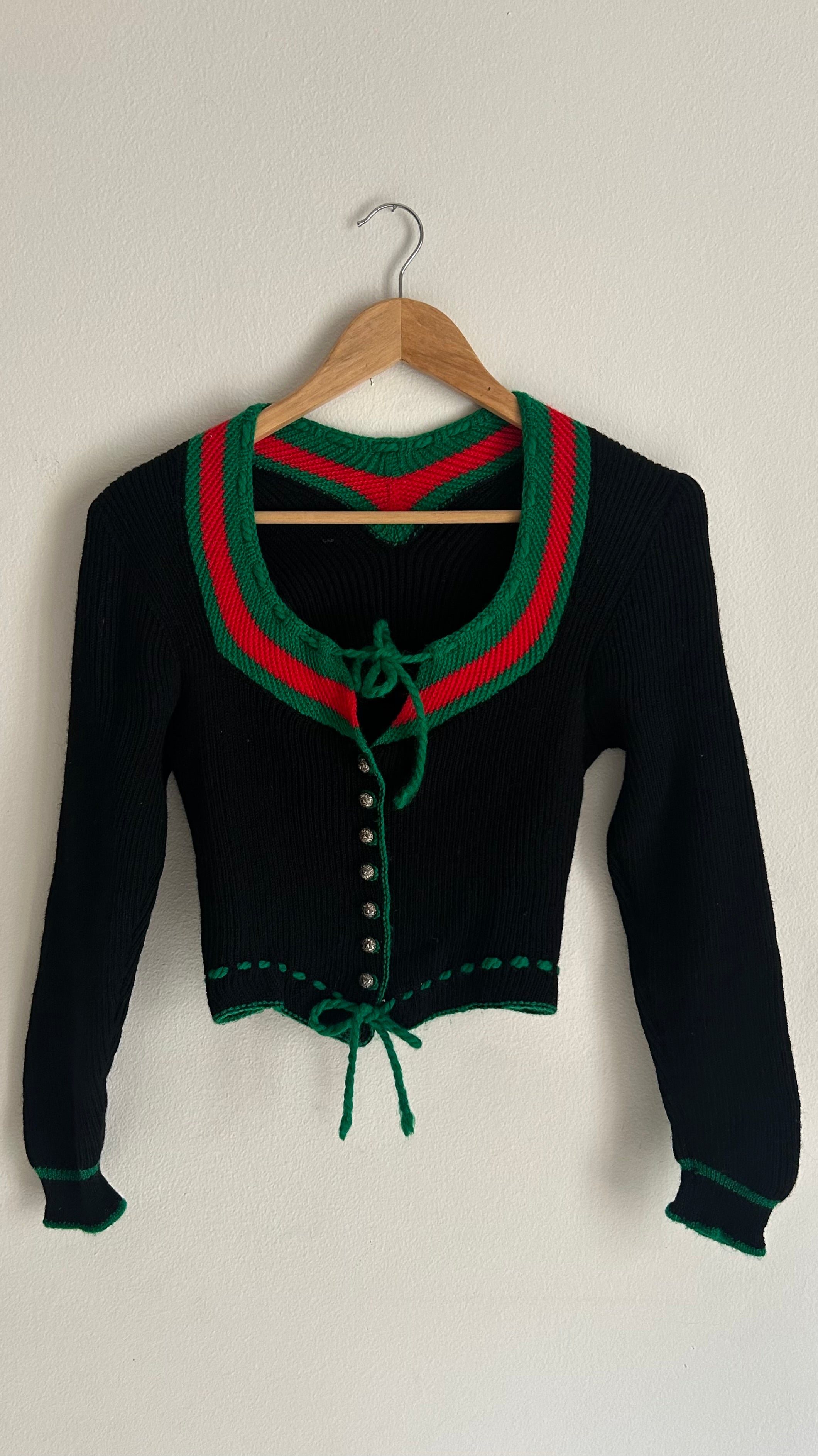 Vintage Alpine Folk-Style Cropped Top