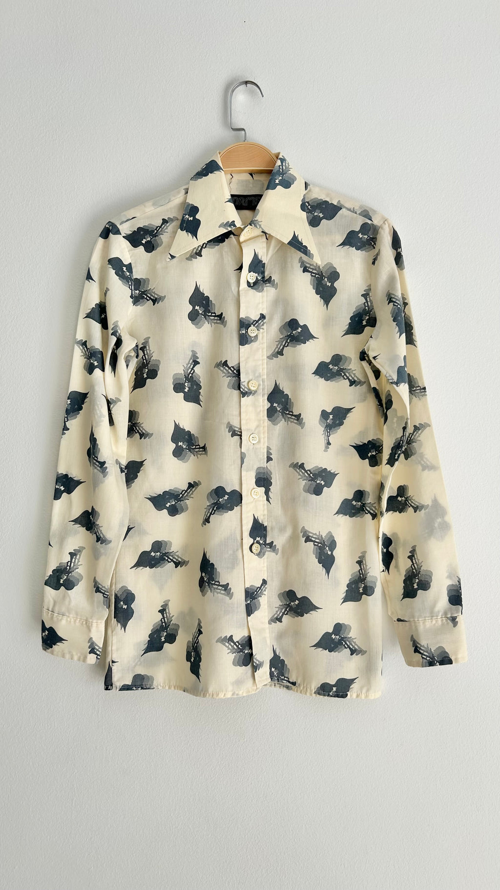 Vintage Musical Print Shirt – 70s