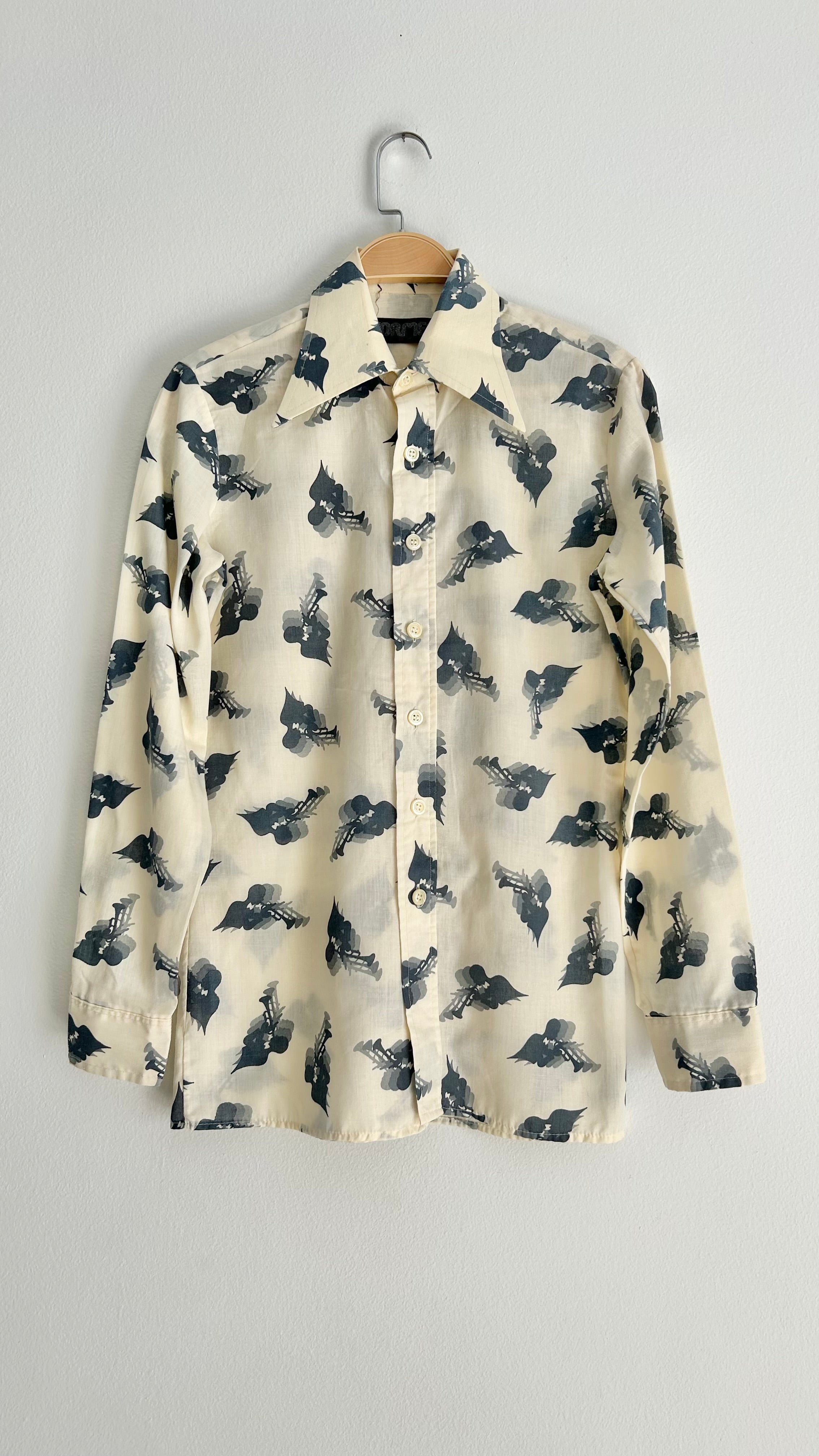 Vintage Musical Print Shirt – 70s