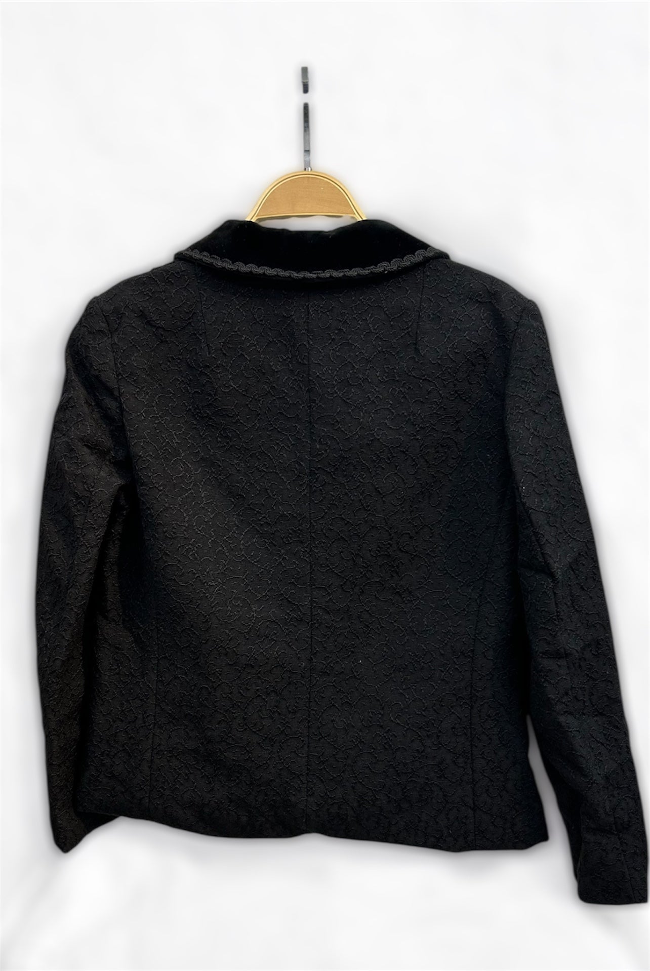 Vintage Black Embroidered Wool Blazer