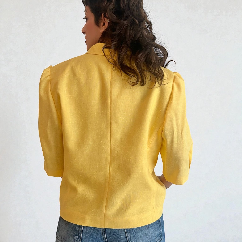 90s Yellow Tailored Blazer - Modal Blend