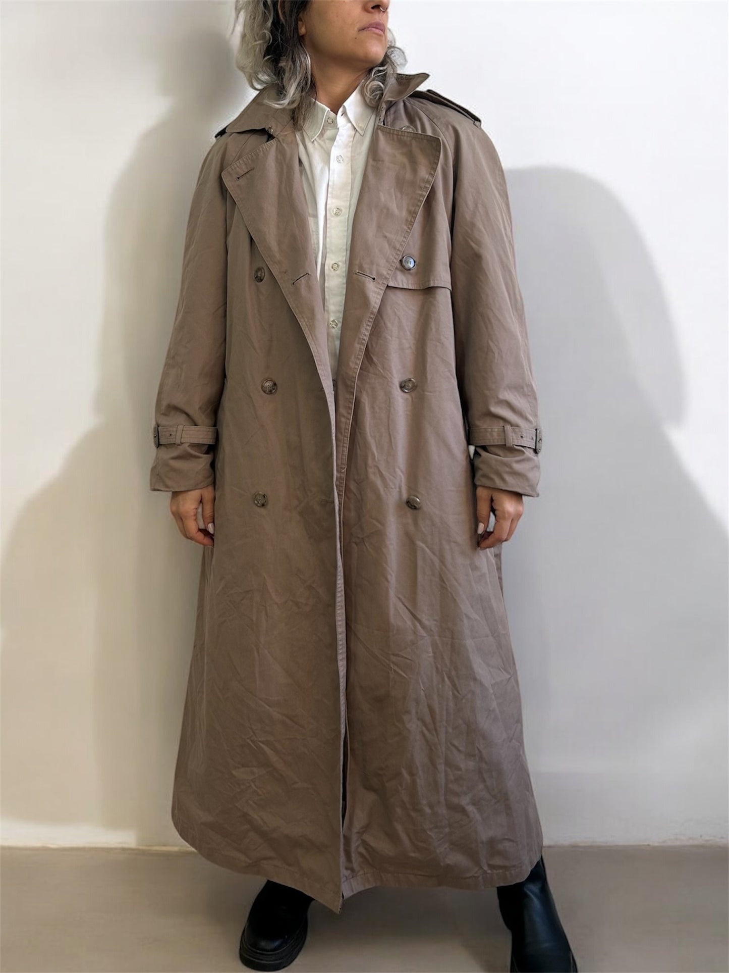 Vintage Maxi Trench Coat (Removable Warmer)