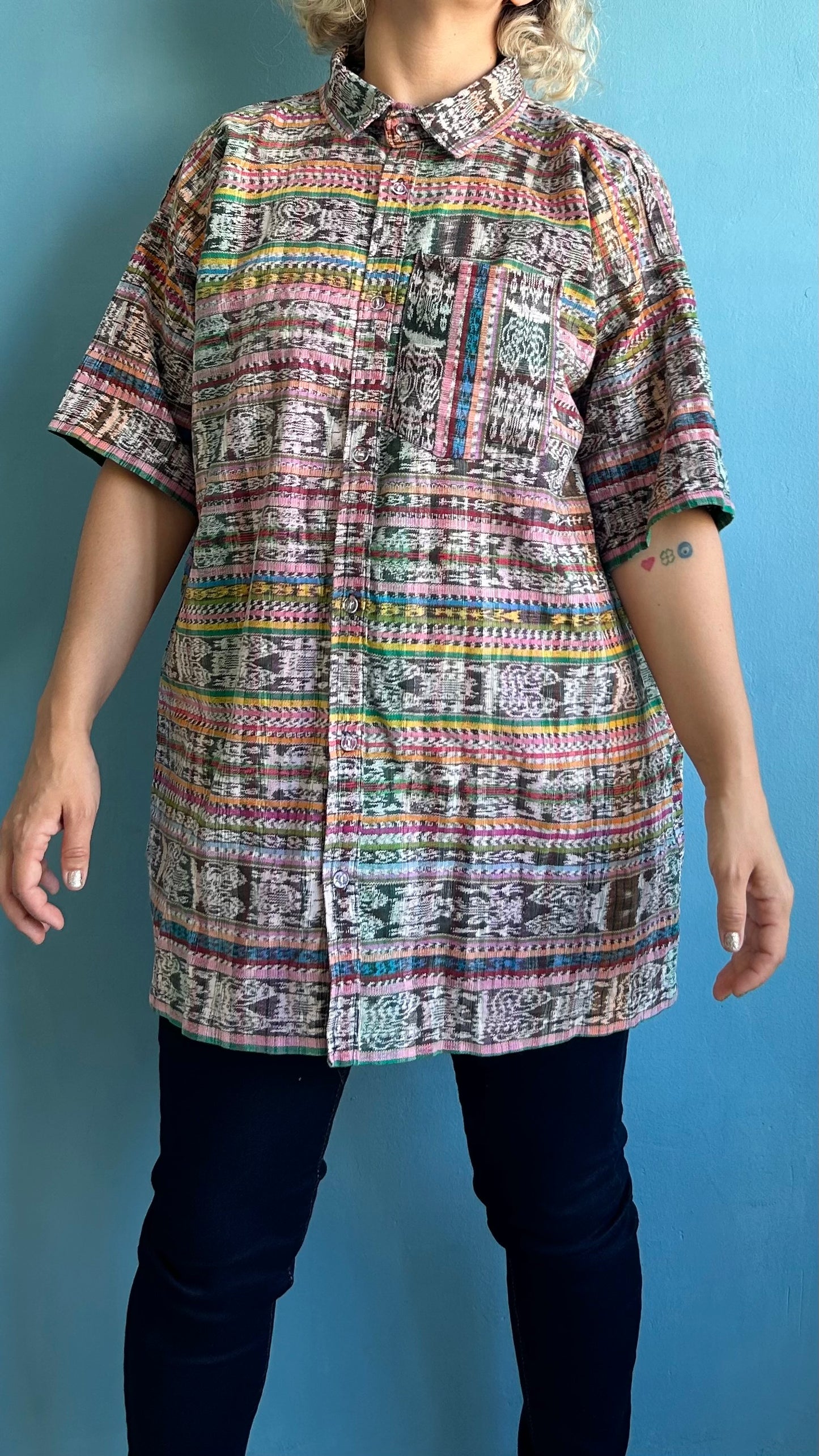 Vintage Colourful Short Sleeve Shirt