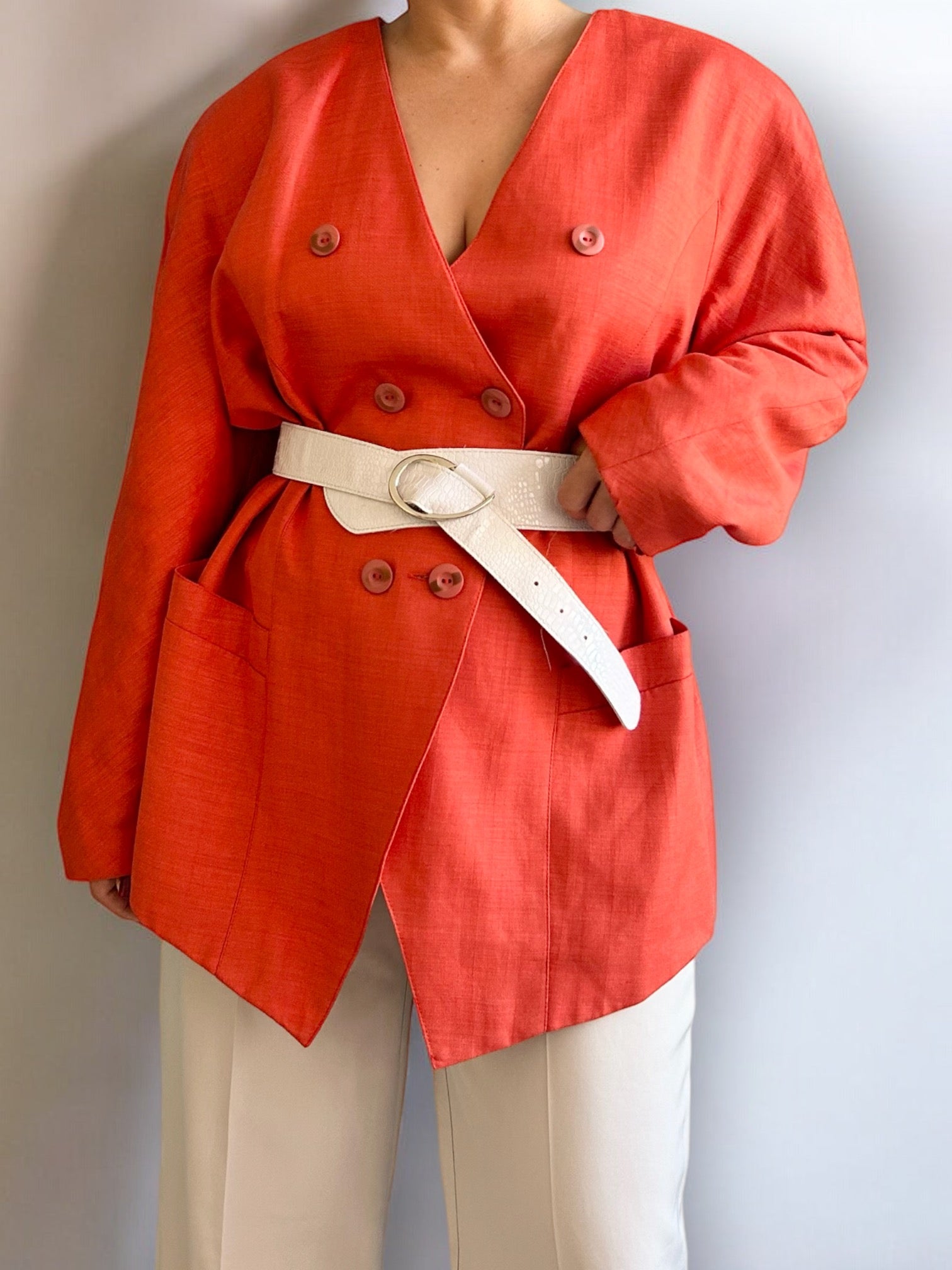 Vintage Oversized Orange Blazer
