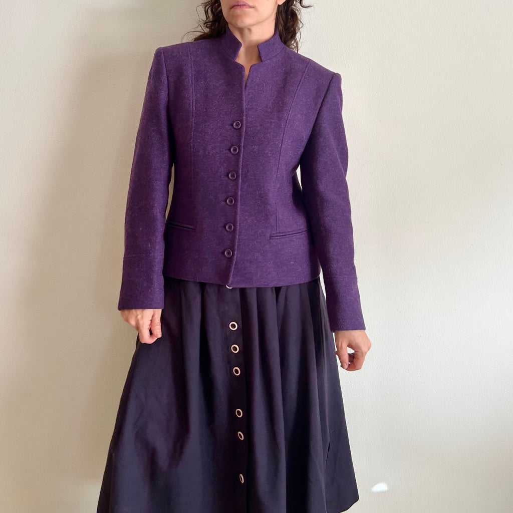 Vintage Blazer – Deep Royal Purple Wool Blend