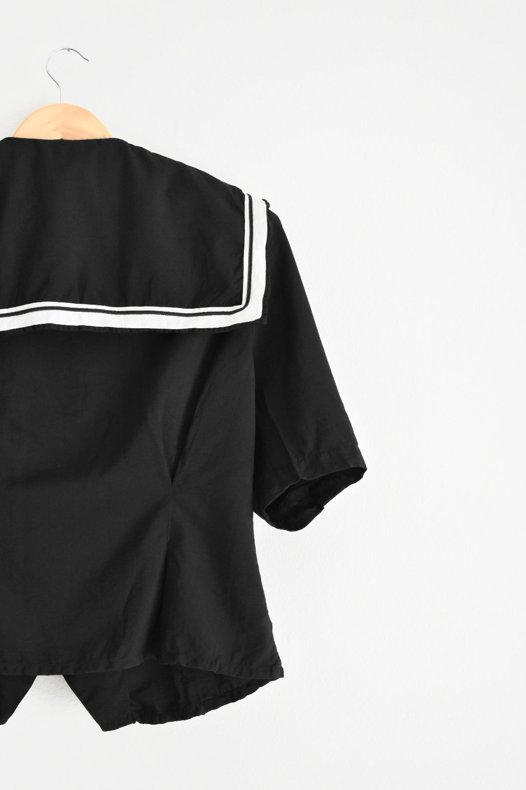 Vintage Black Women’s Blouse with Sailor Collar