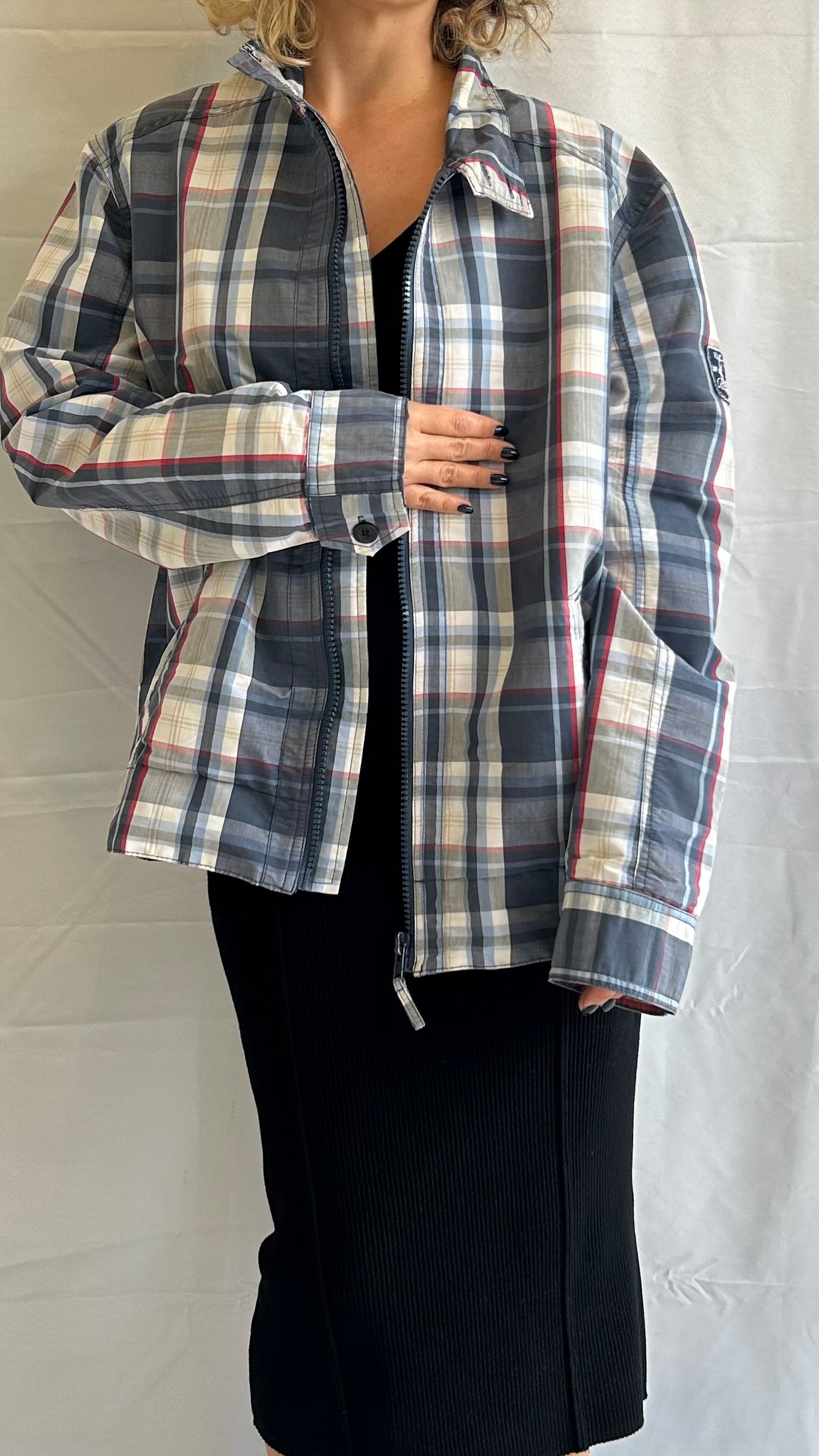 Waterproof Light Blue Plaid Jacket