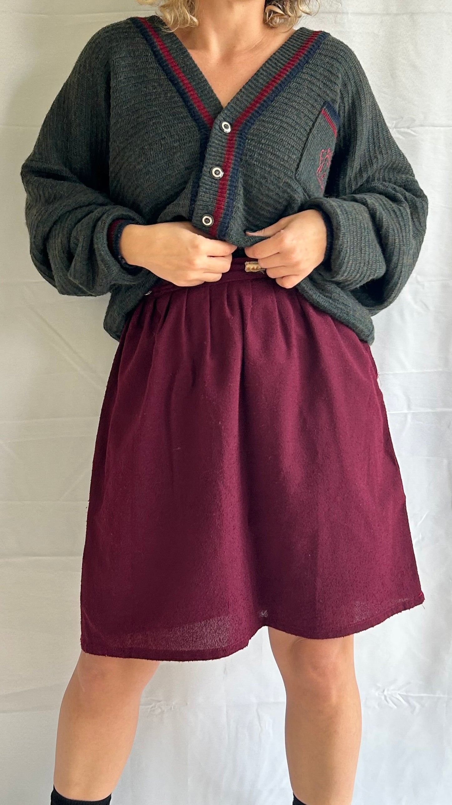 Vintage Bordeaux Skirt