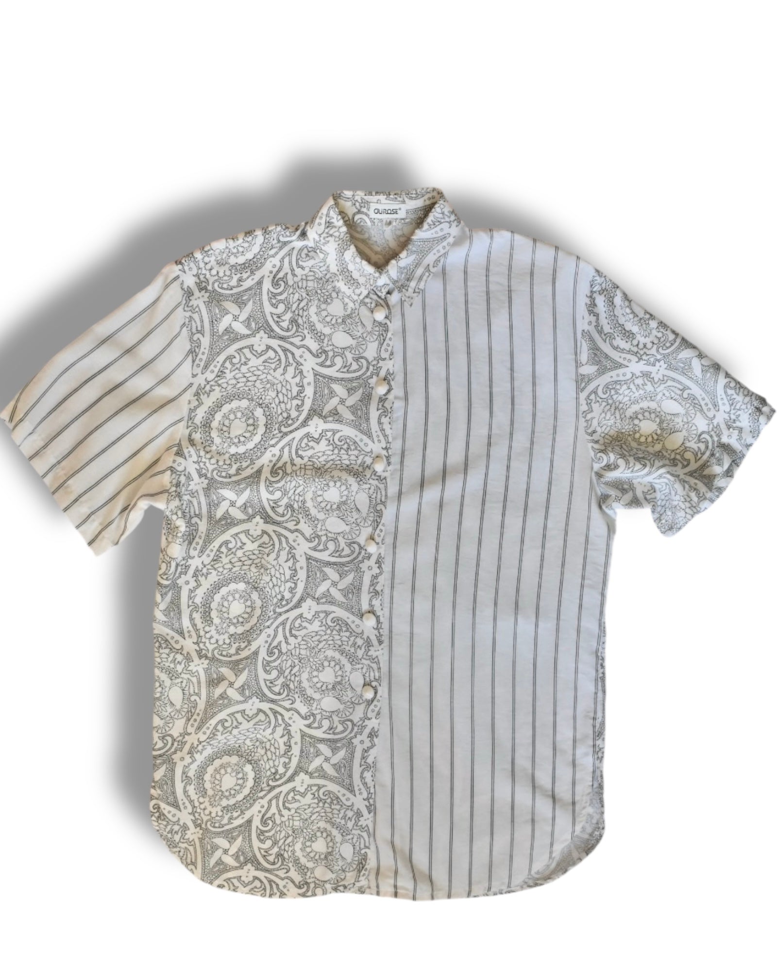 Vintage Button-Up Shirt (Vertical stripes and classic patterns)