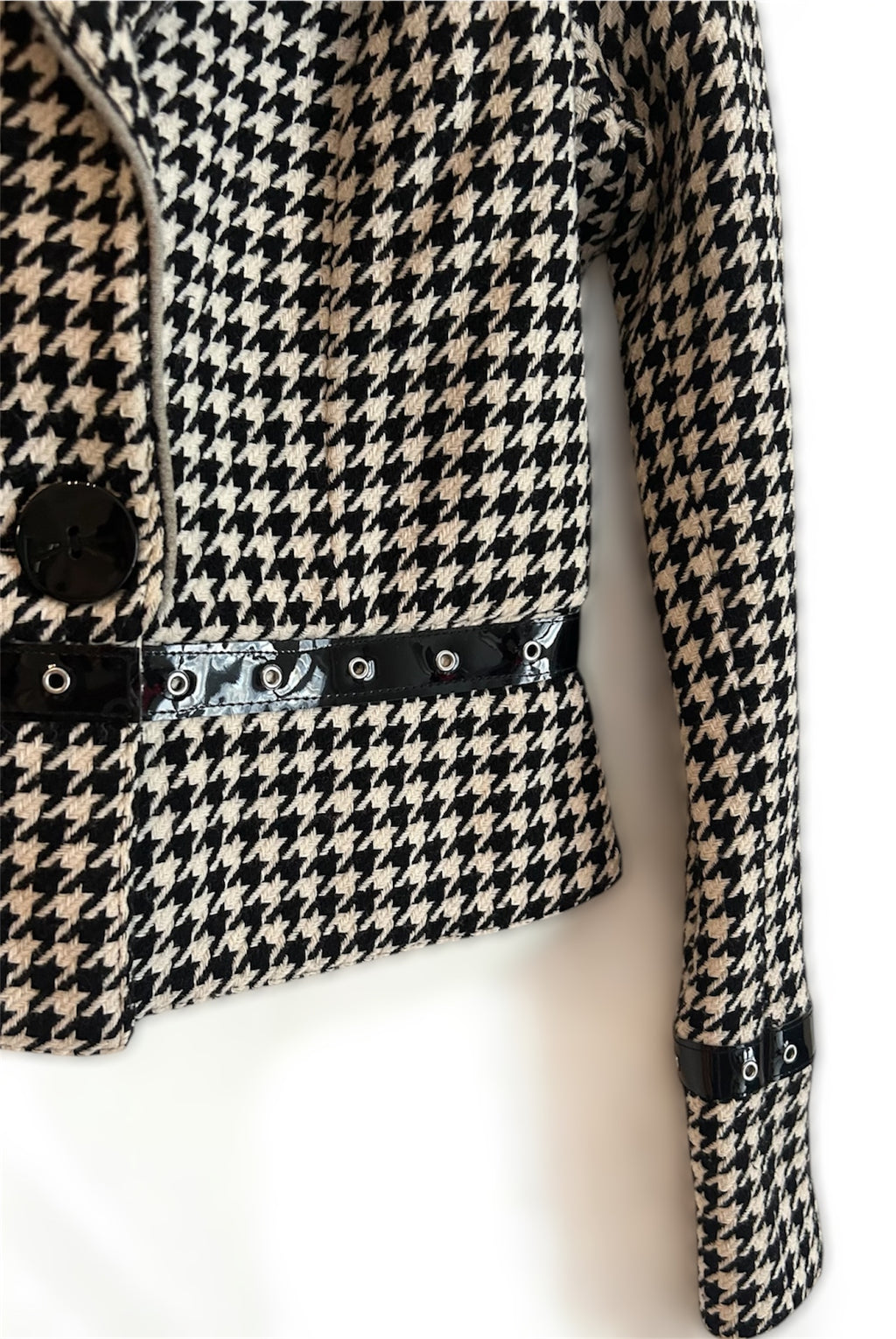 Y2K Houndstooth Blazer – Black & White