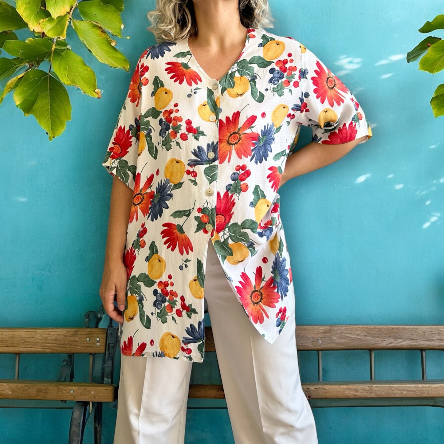 Vintage Floral Long Shirt