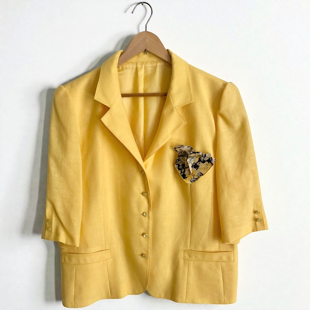 90s Yellow Tailored Blazer - Modal Blend