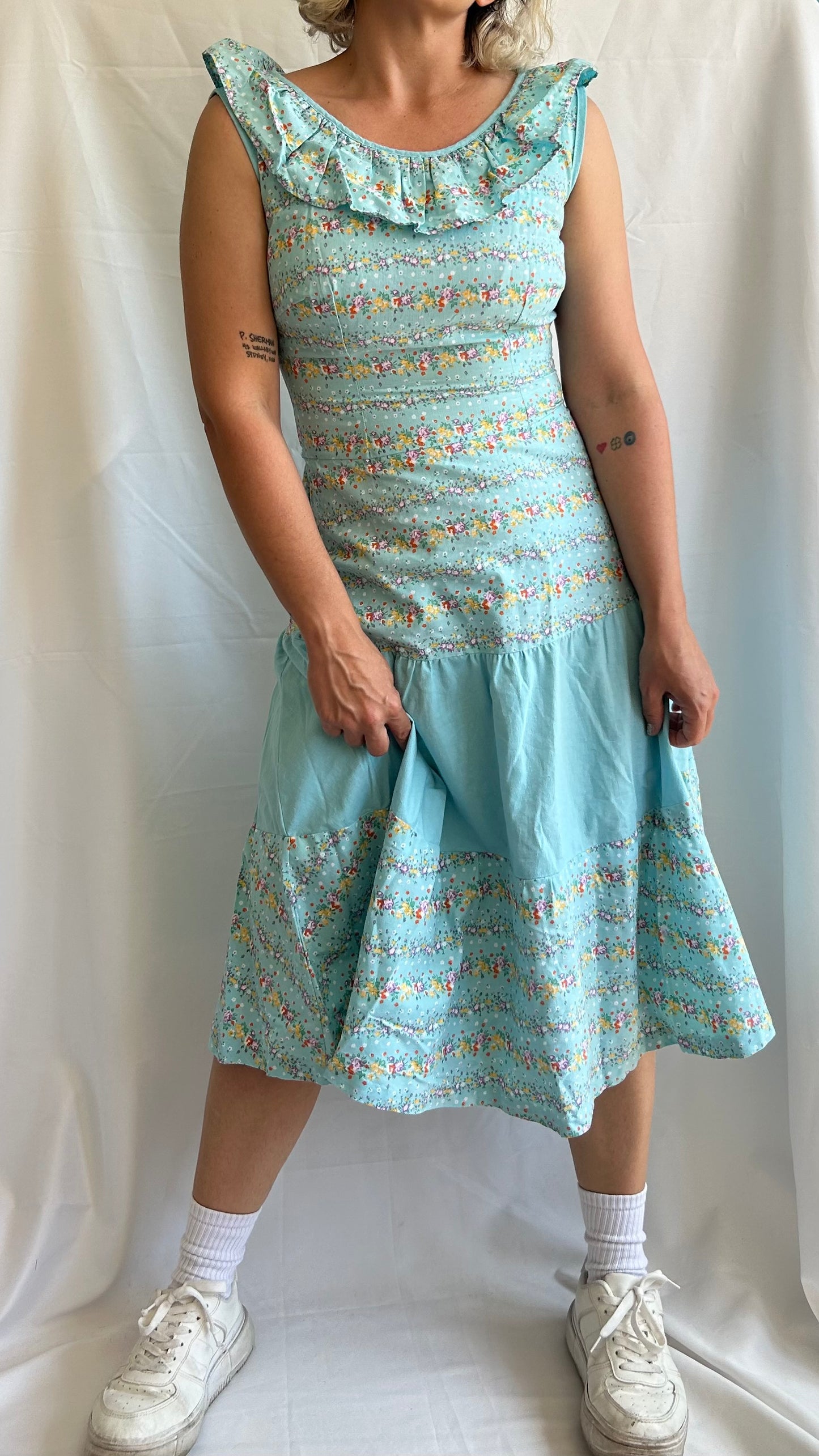 Vintage Floral Midi Dress