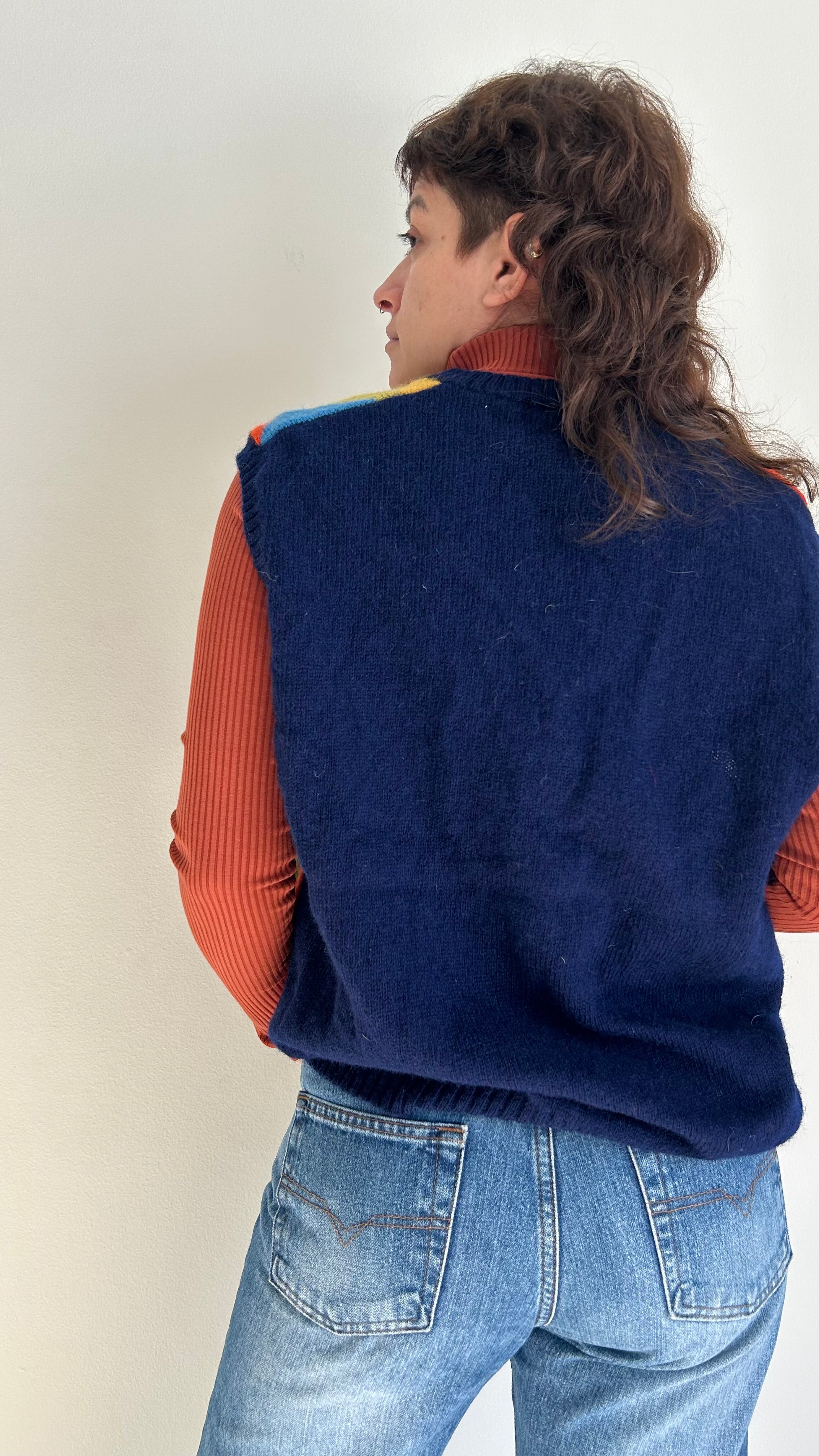 Classic Shetland Wool Vest – Argyle Pattern