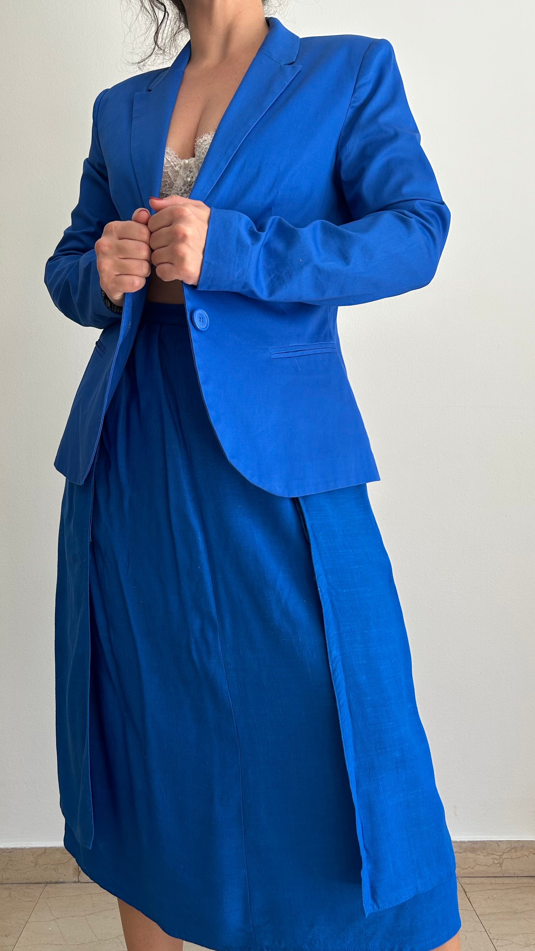 Vintage Royal Blue Blazer | 2000s | Size L