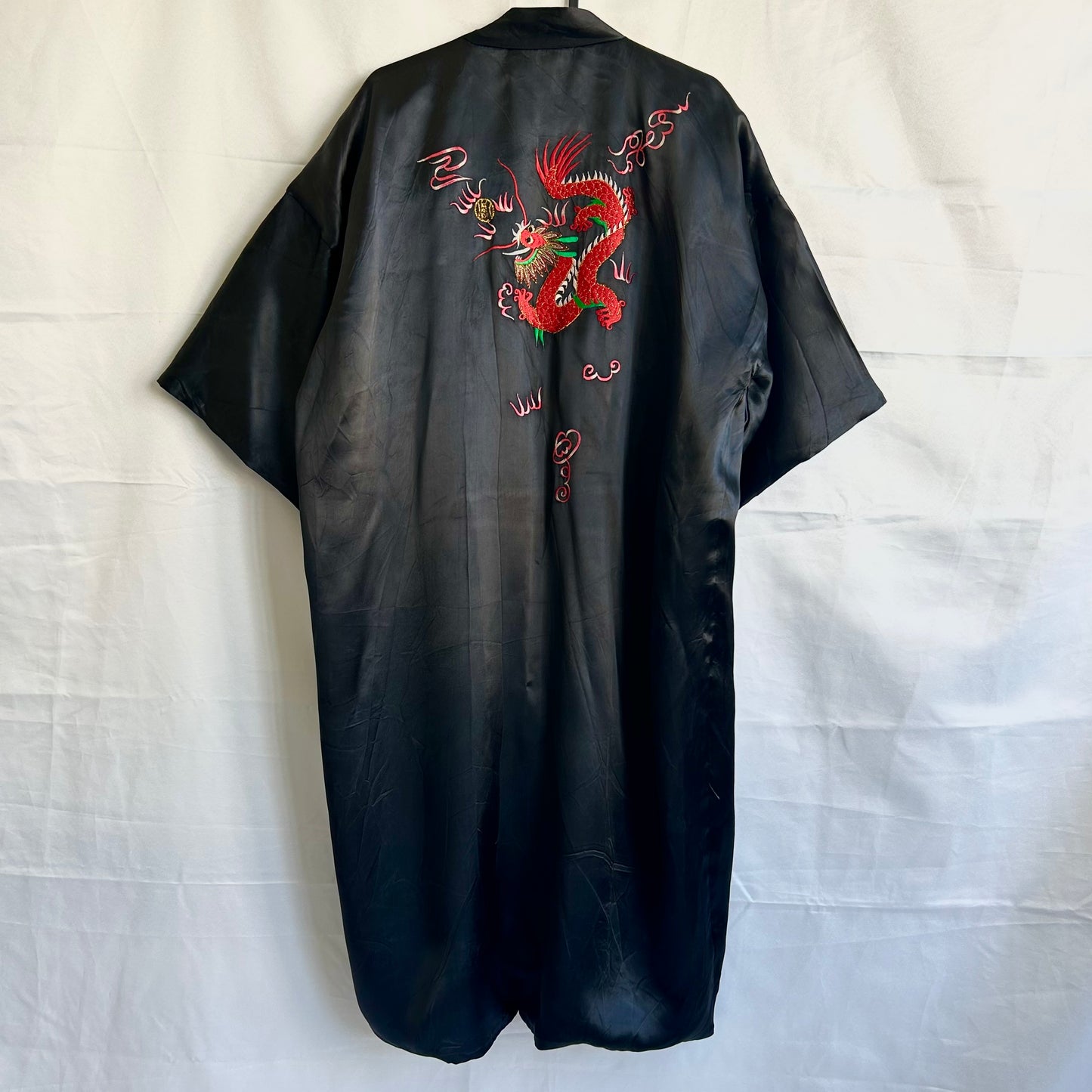 Vintage Embroidered Black Kimono