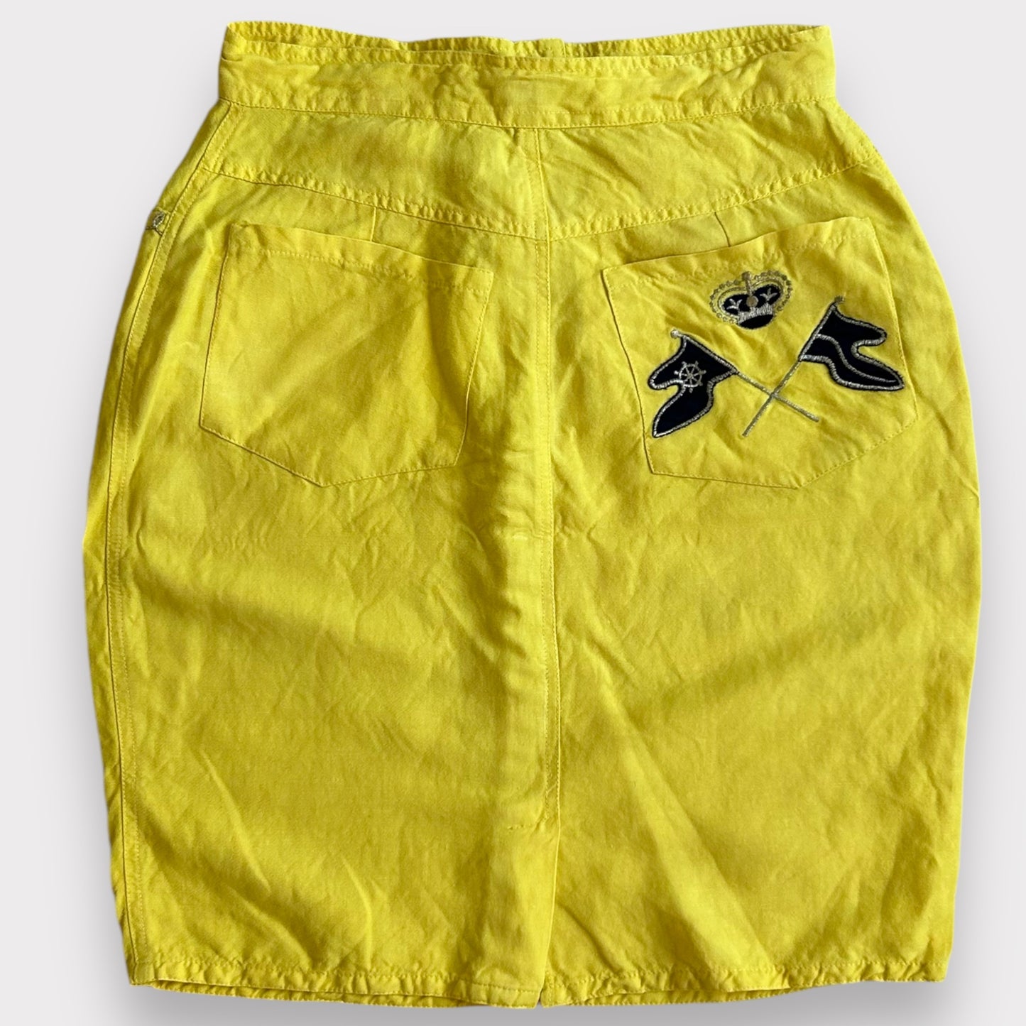 Vintage Embroidered Yellow Skirt