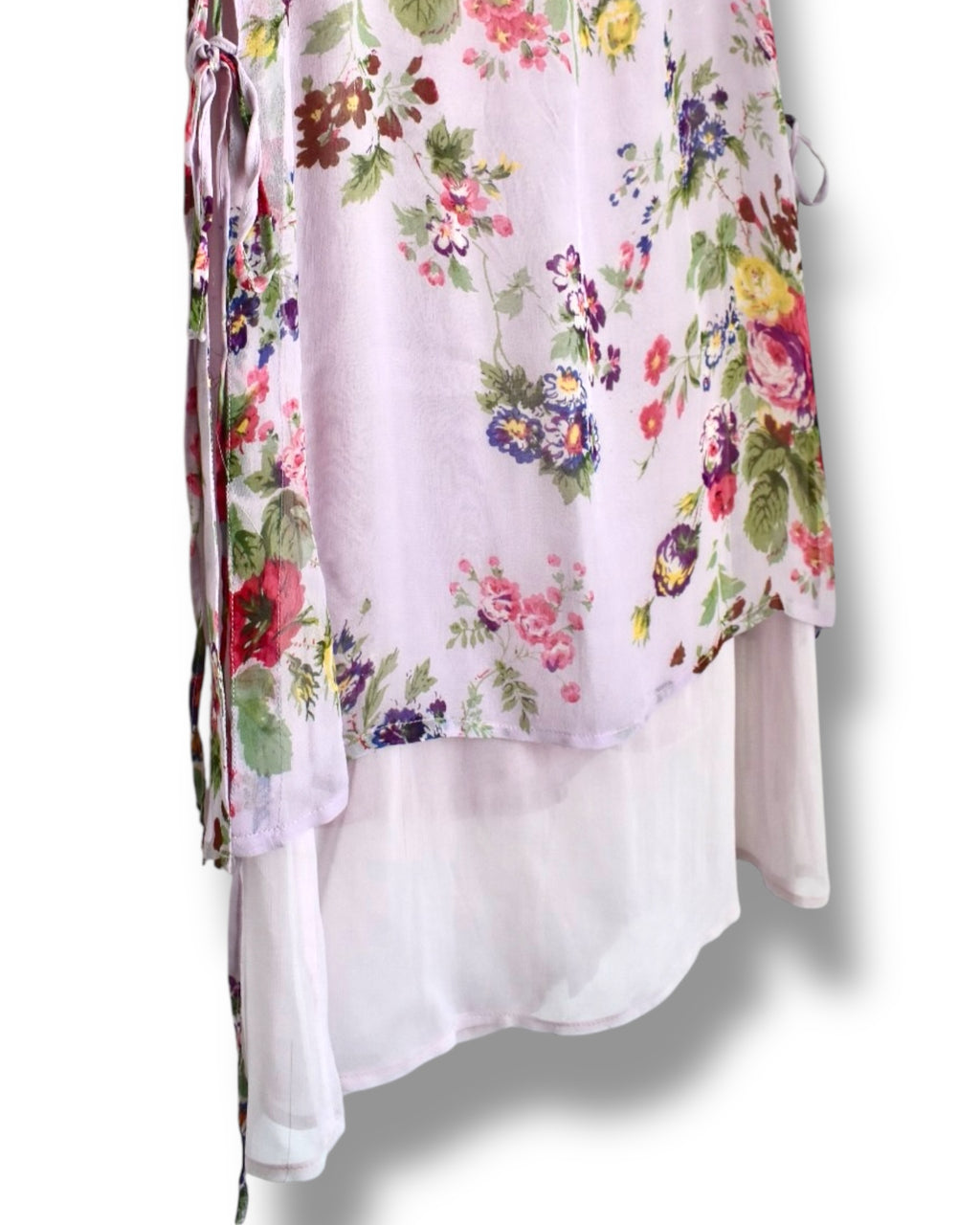 Vintage Lilac Floral Sheer Midi Dress