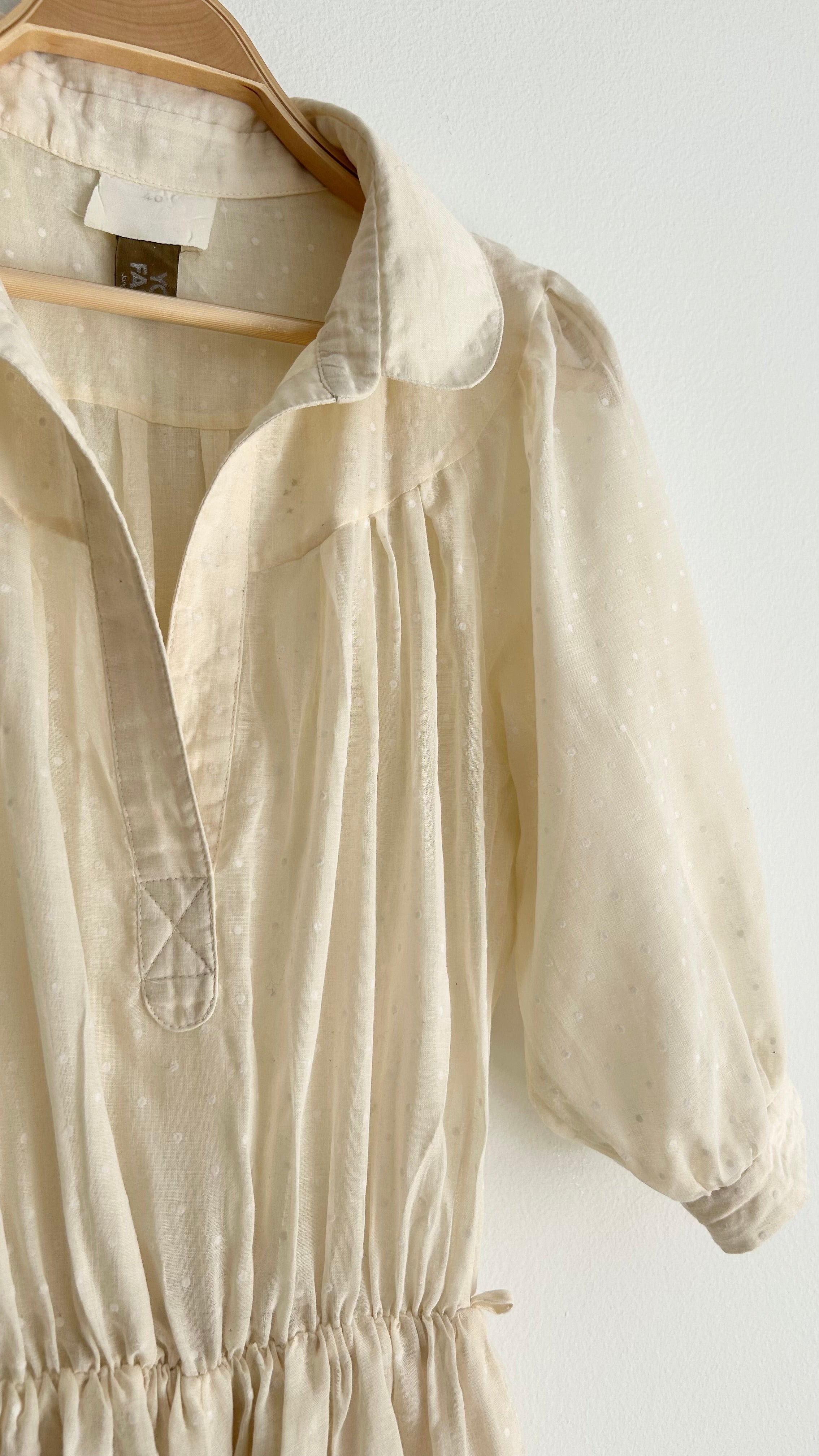 Vintage 1970s Long Dress – Sheer Top & Lined Skirt