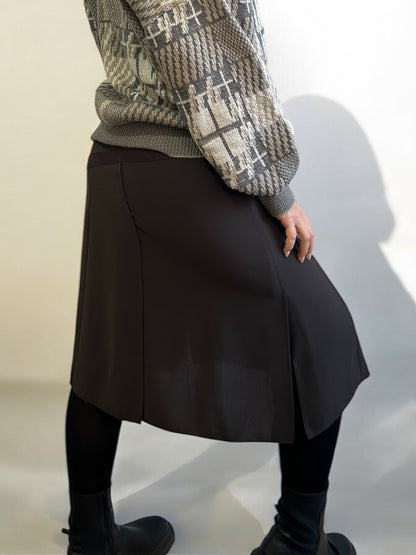 Vintage Asymmetric Pleated Skirt