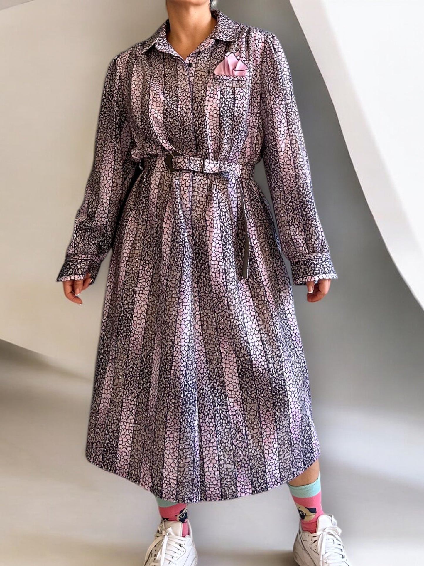 70s Long Patterned Dress