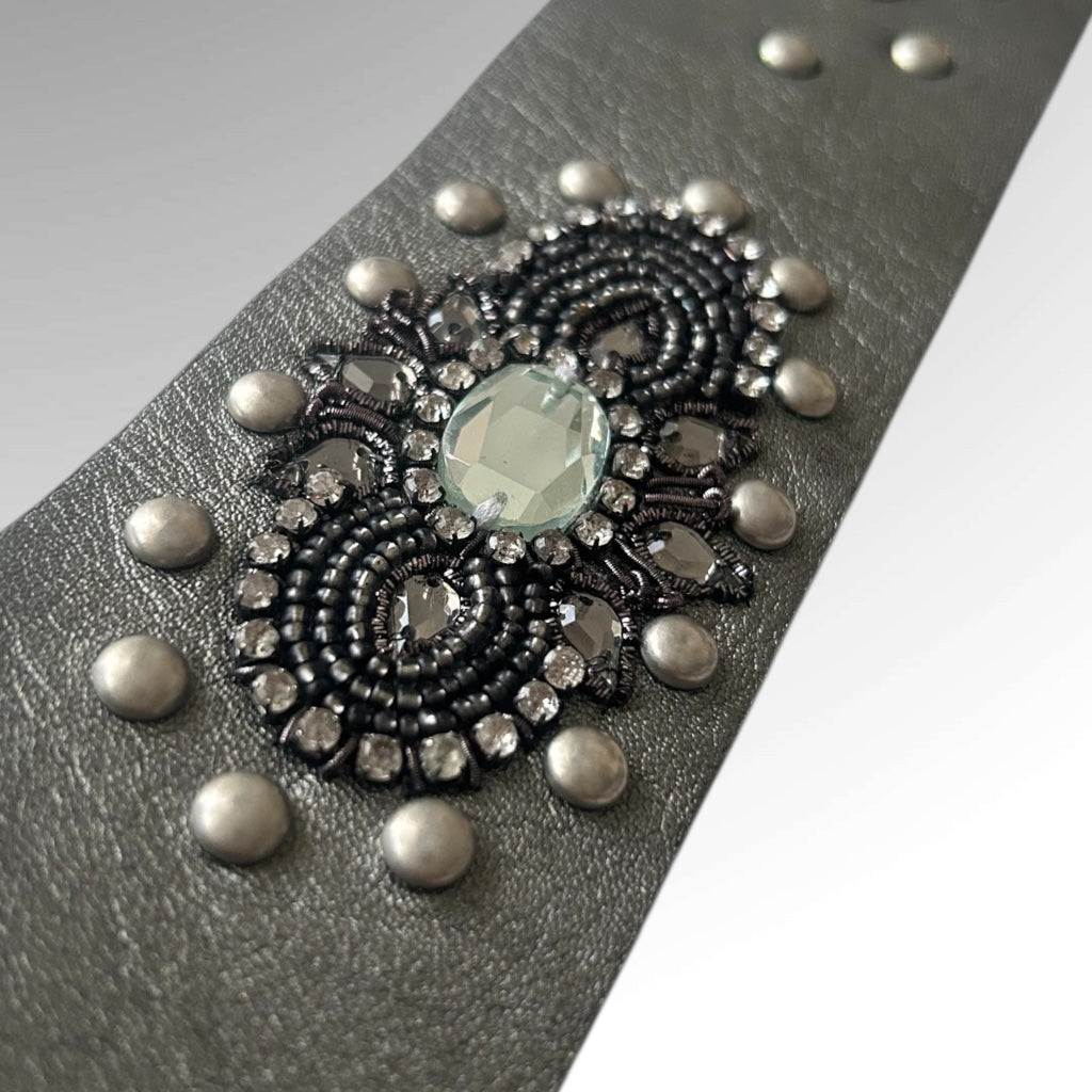 Embellished Metallic Statement Belt