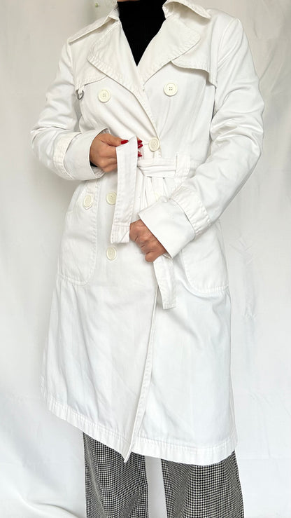 White Denim Trench Coat