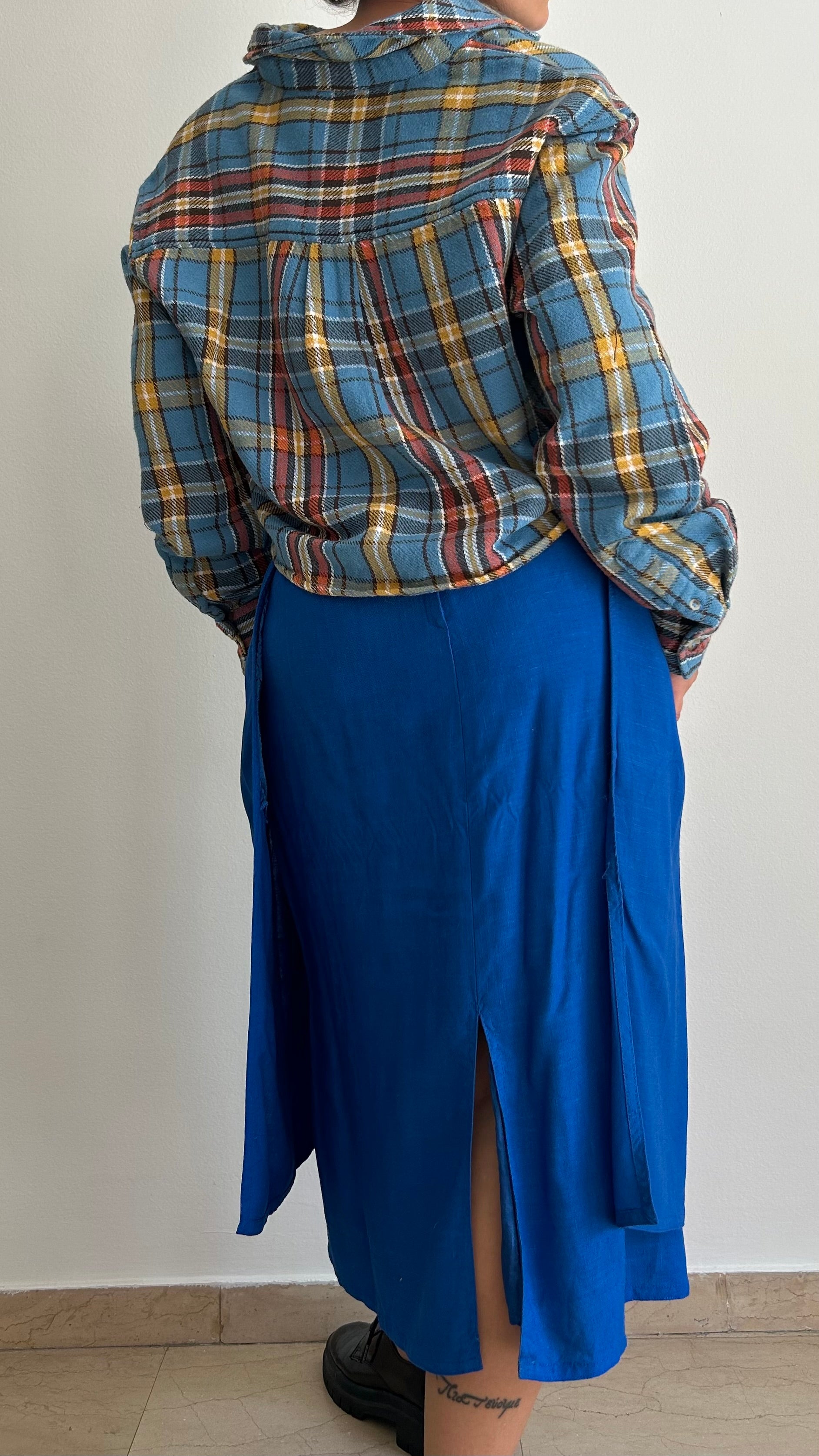 00’s Crop Flannel Shirt | Size L