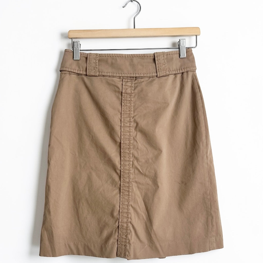 Y2K Camel Tone Belted Skirt