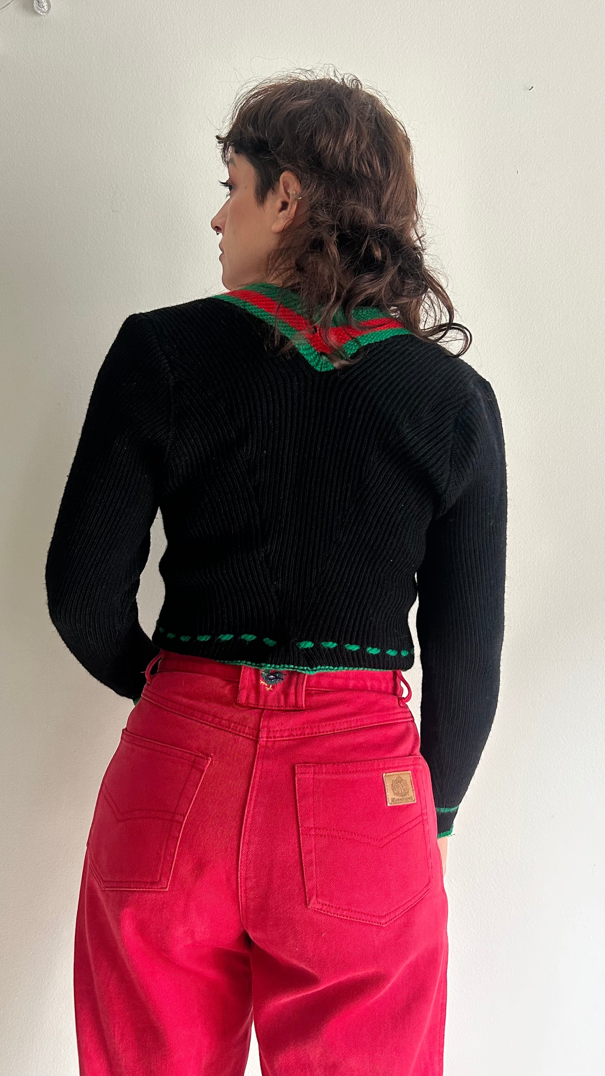 Vintage Alpine Folk-Style Cropped Top