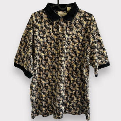 Vintage Patterned Polo T-shirt