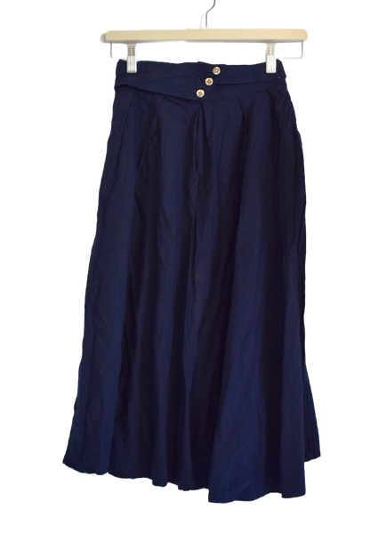 Dark Blue Vintage Midi Skirt