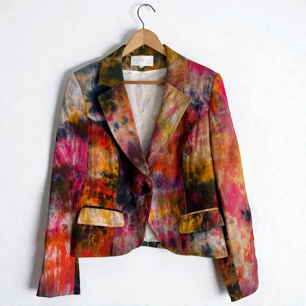 Y2K Abstract Tie-Dye Structured Blazer