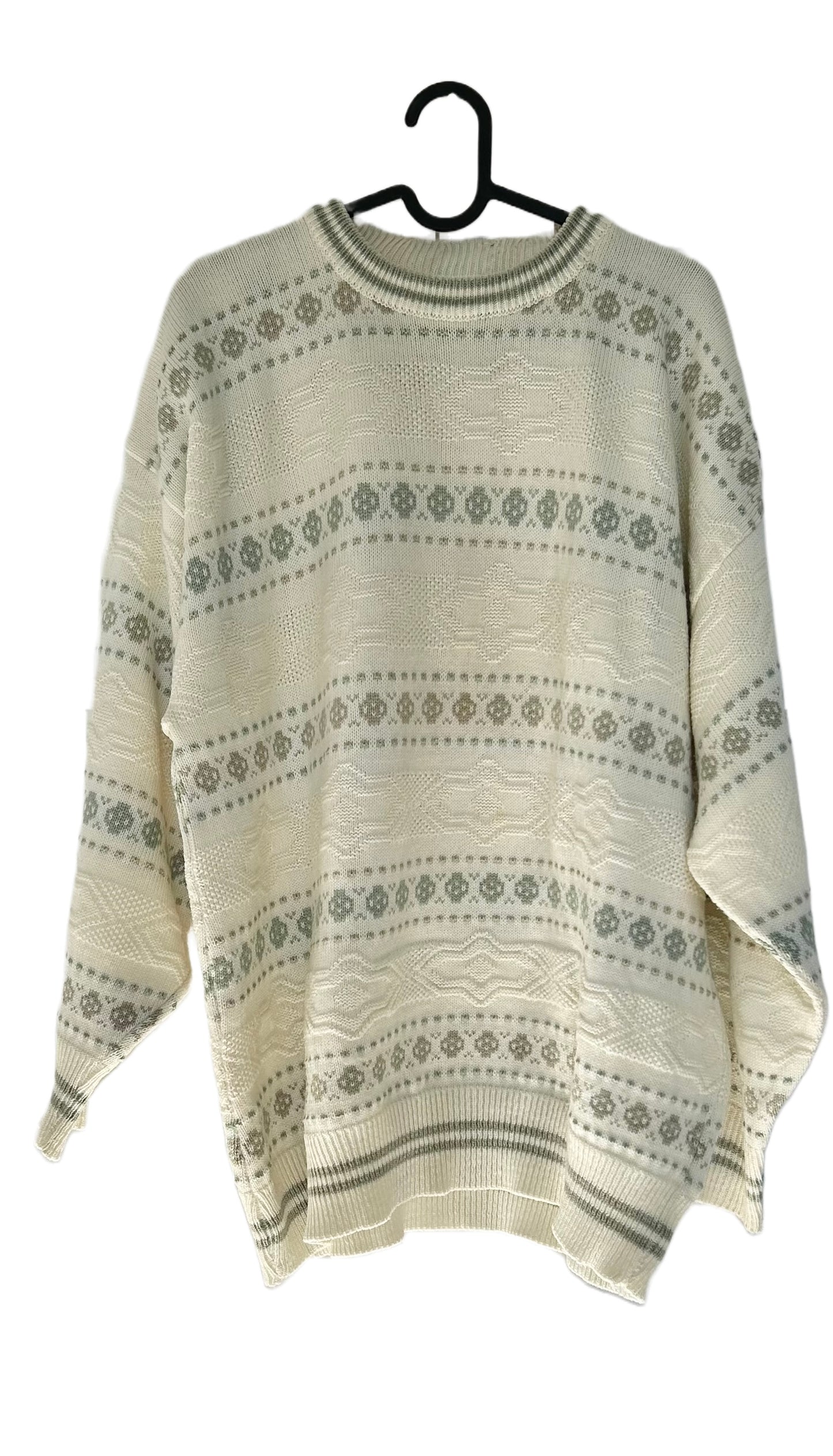 Vintage Cream Patterned Sweater