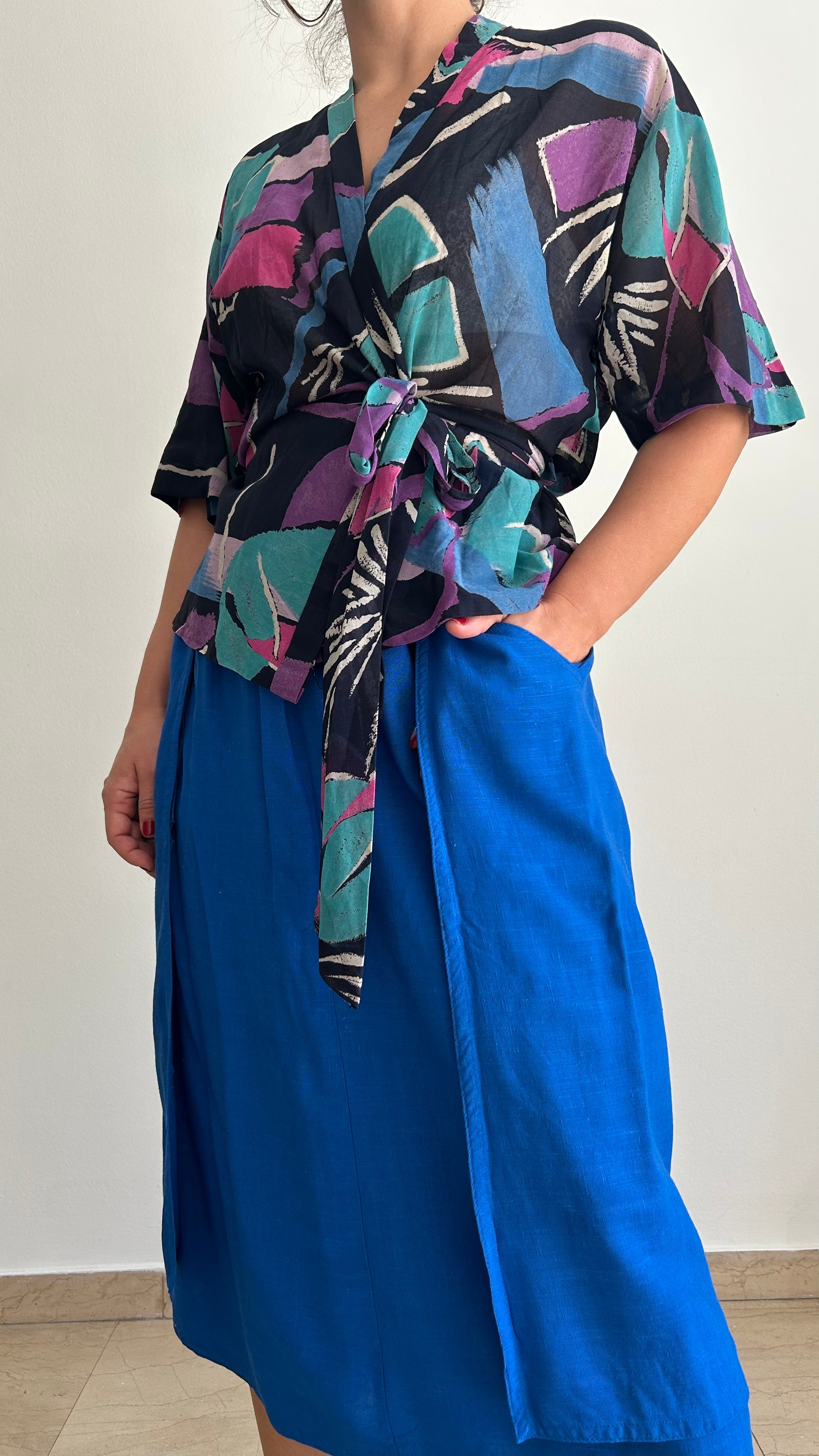 Vintage Handmade Kimono-Style Blouse | One Size
