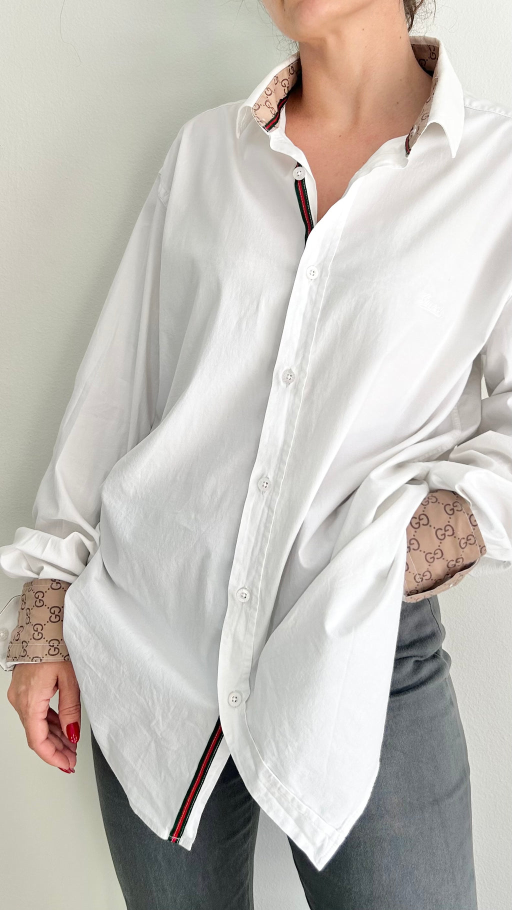 Vintage Gucci Long-Sleeve Shirt – White – 3XL