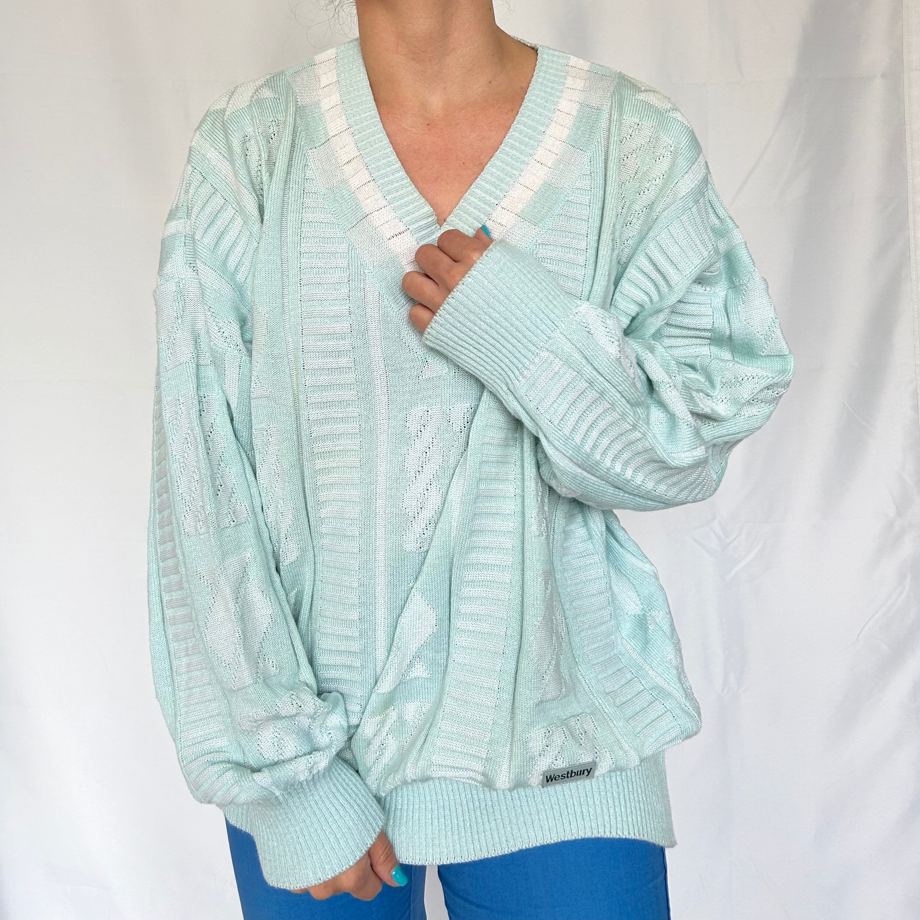 Vintage Knitted V-neck Sweater