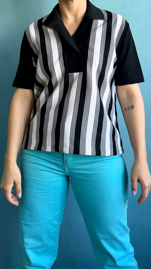 Vintage Striped Polo T-shirt