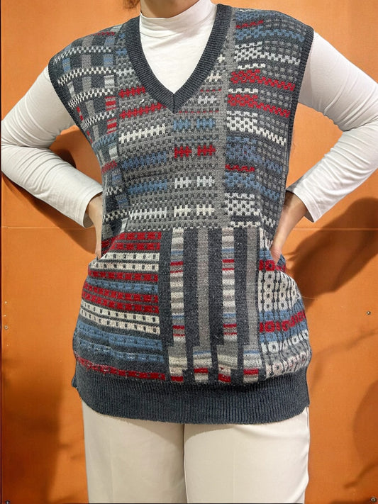 Vintage Knitted Grey Vest