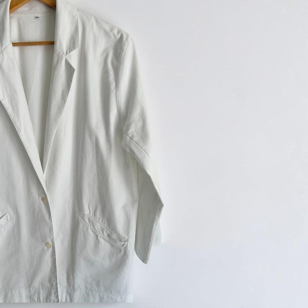 Vintage 90s White Maxi Blazer