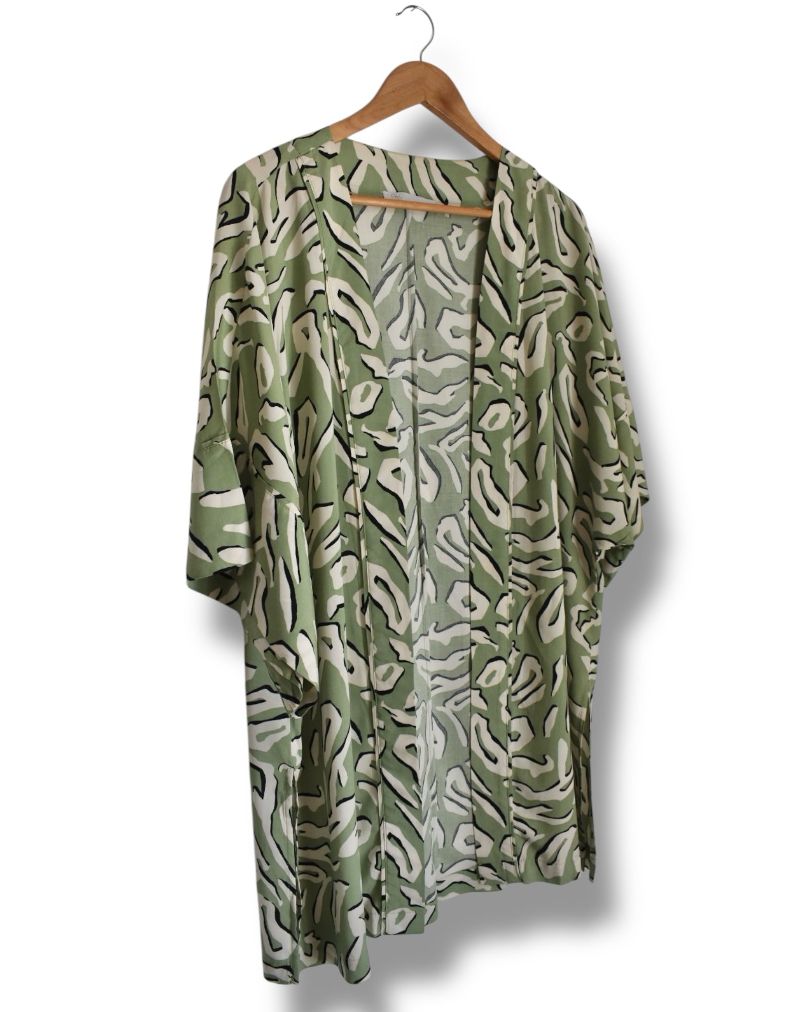 Vintage Abstract Green Kimono – Made in Brazil